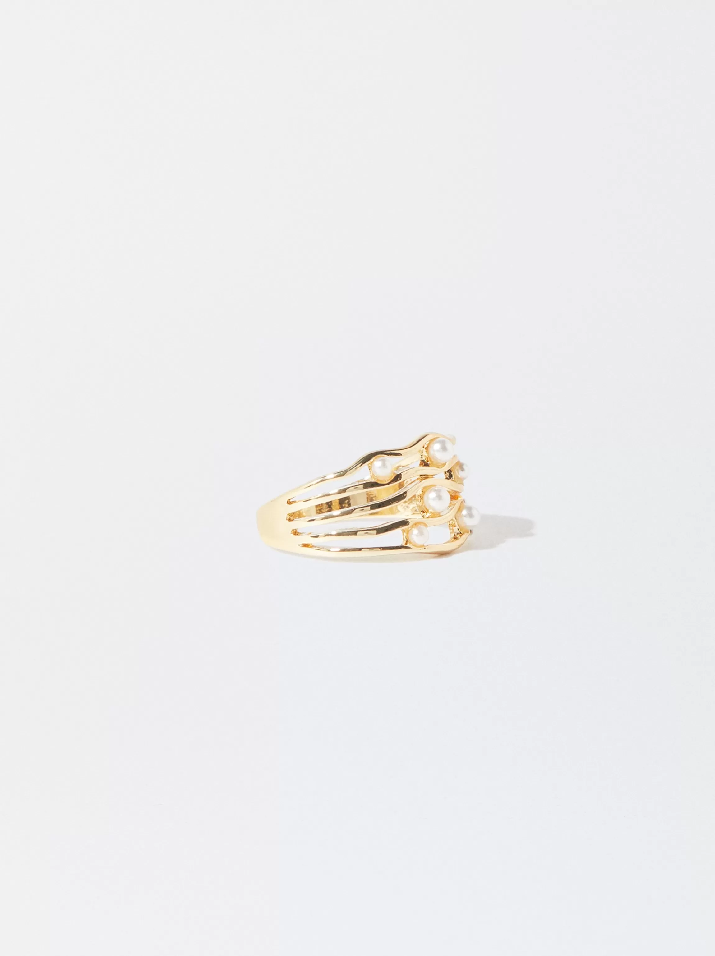 Mujer PARFOIS Bisutería Delicada | Anillos*Anillo Con Perlas Dorado