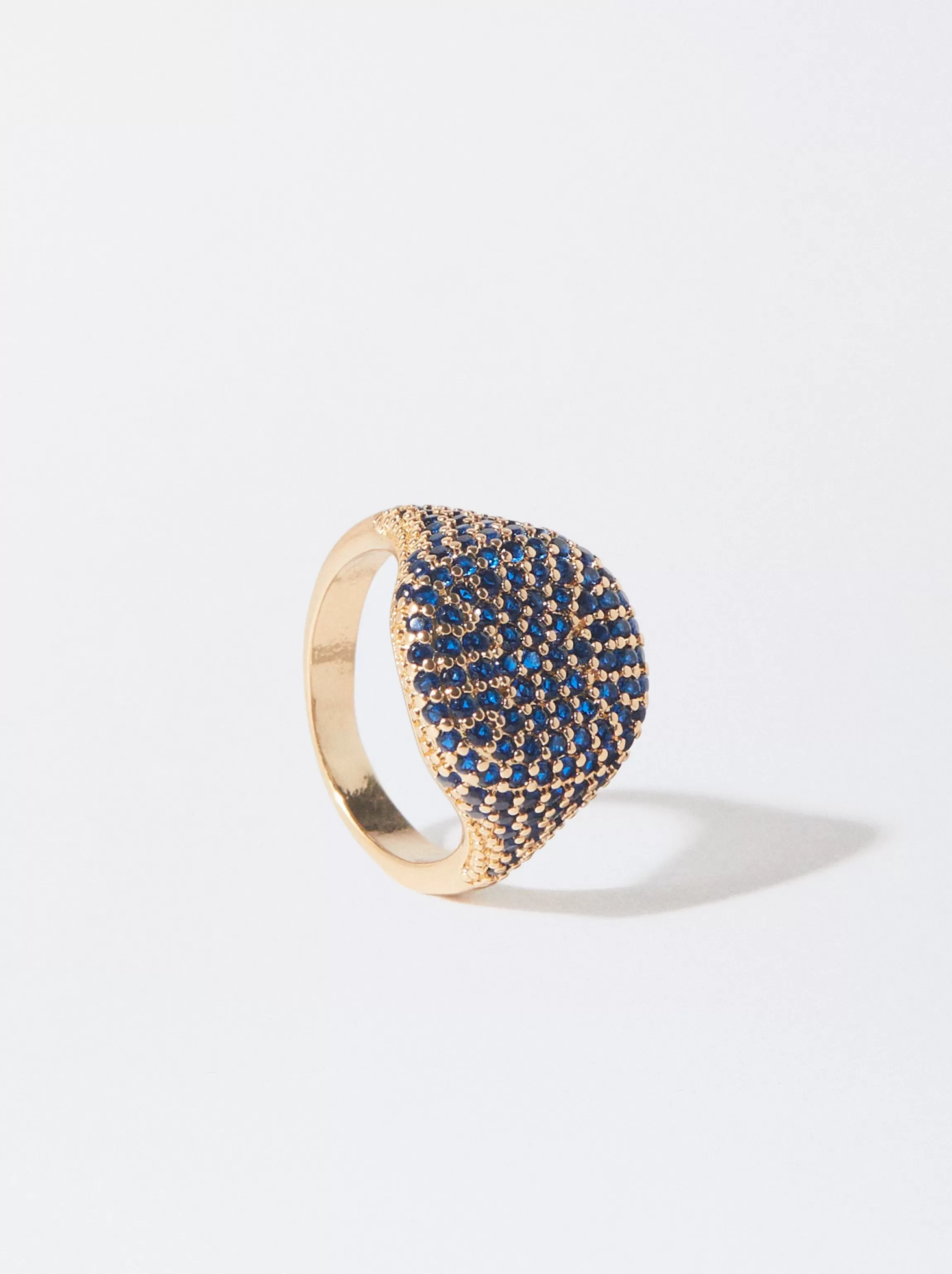 Mujer PARFOIS Anillos*Anillo Dorado Con Circonitas Azul