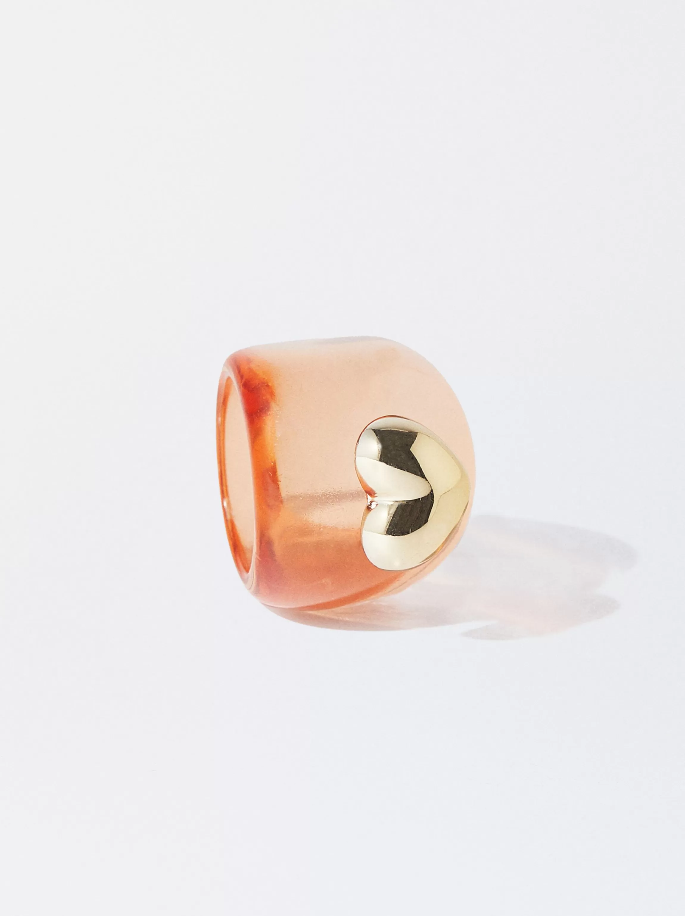 Mujer PARFOIS Anillos*Anillo Resina Con Corazón Naranja