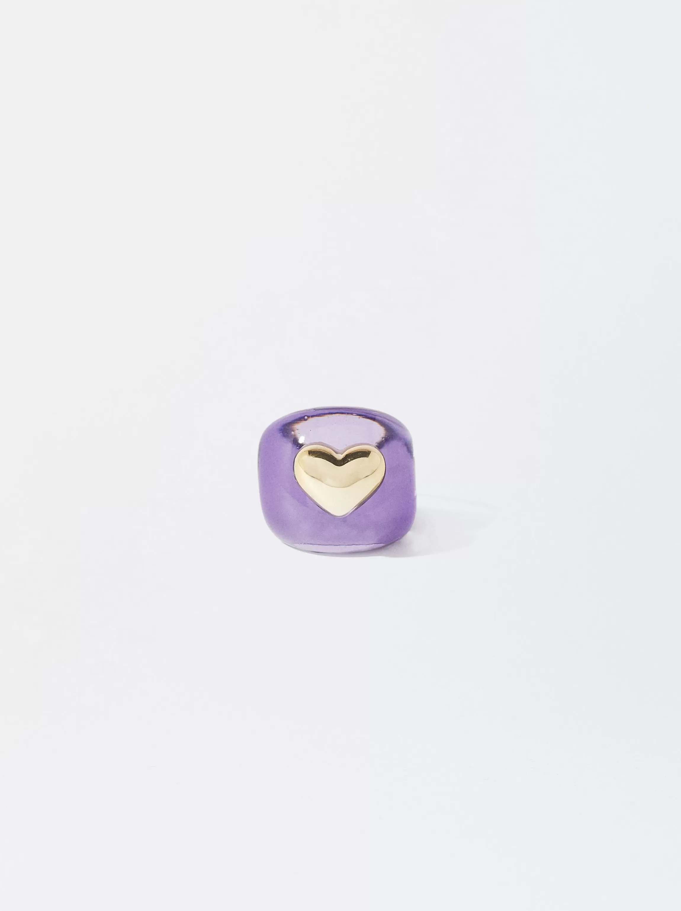 Mujer PARFOIS Anillos*Anillo Resina Con Corazón Violeta