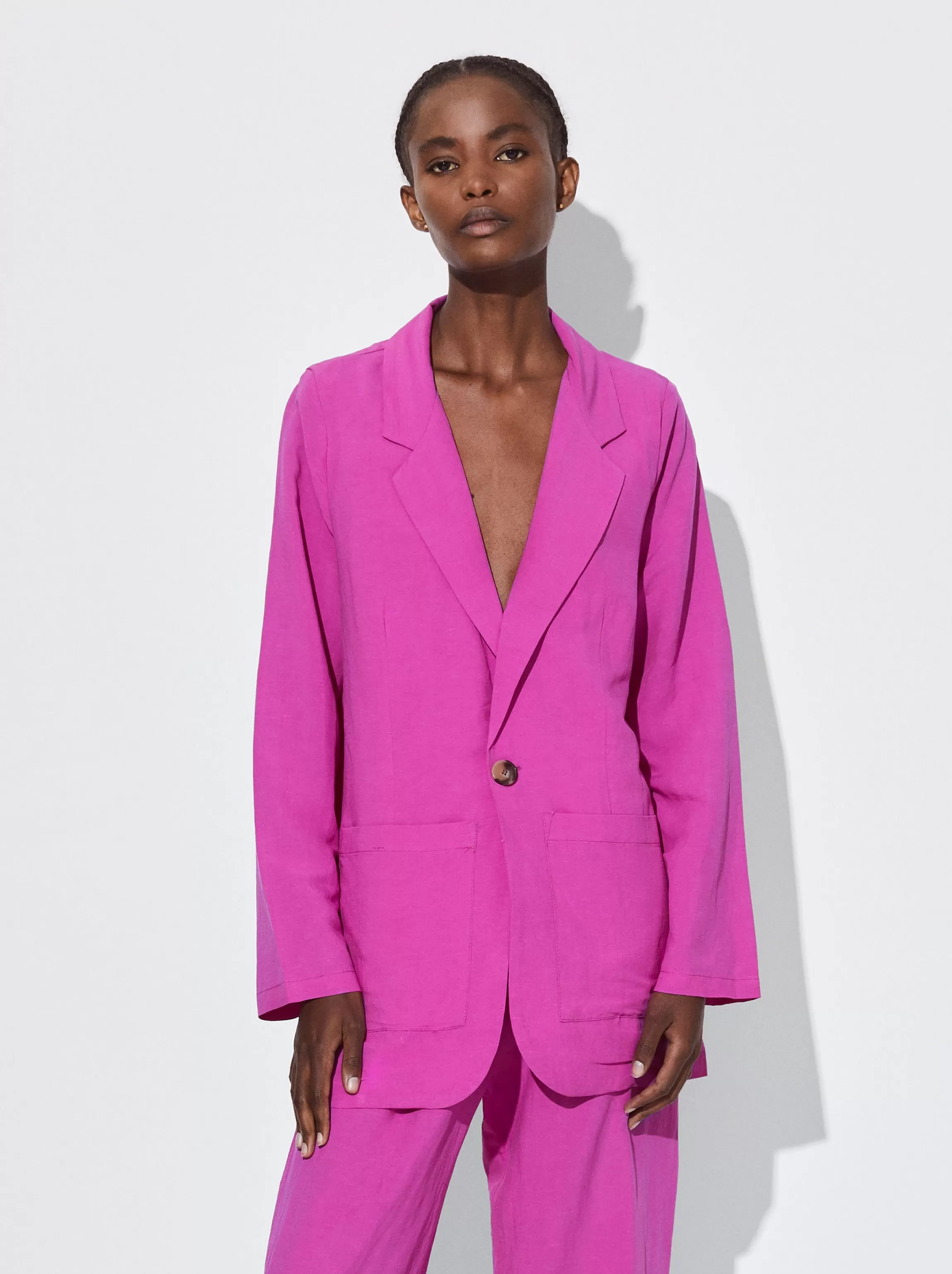 Mujer PARFOIS Blazers y Abrigos*Blazer Lino Fucsia