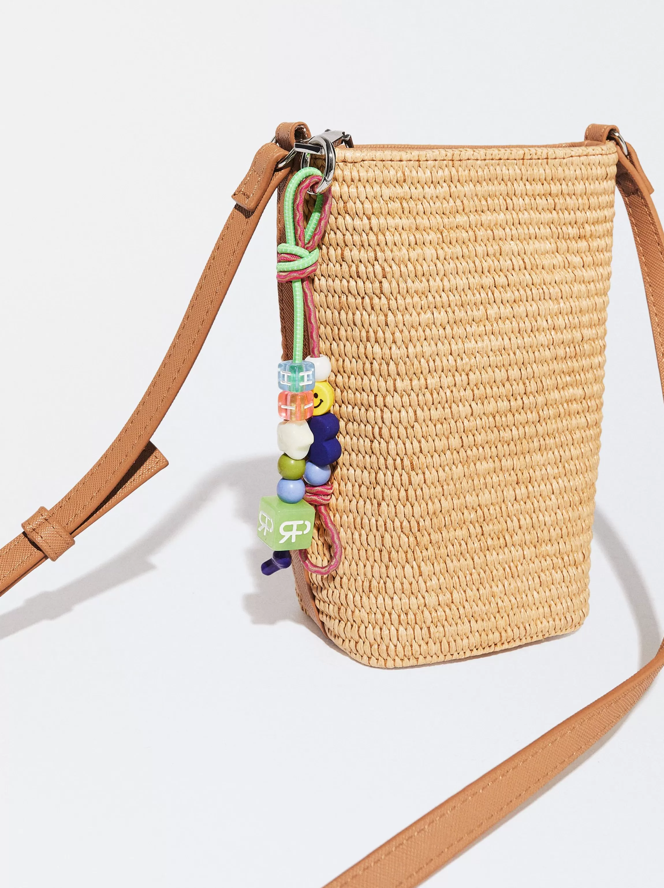 Mujer PARFOIS Accesorios Móvil | Fundas para Móvil*Bolso Para Móvil De Paja Camel