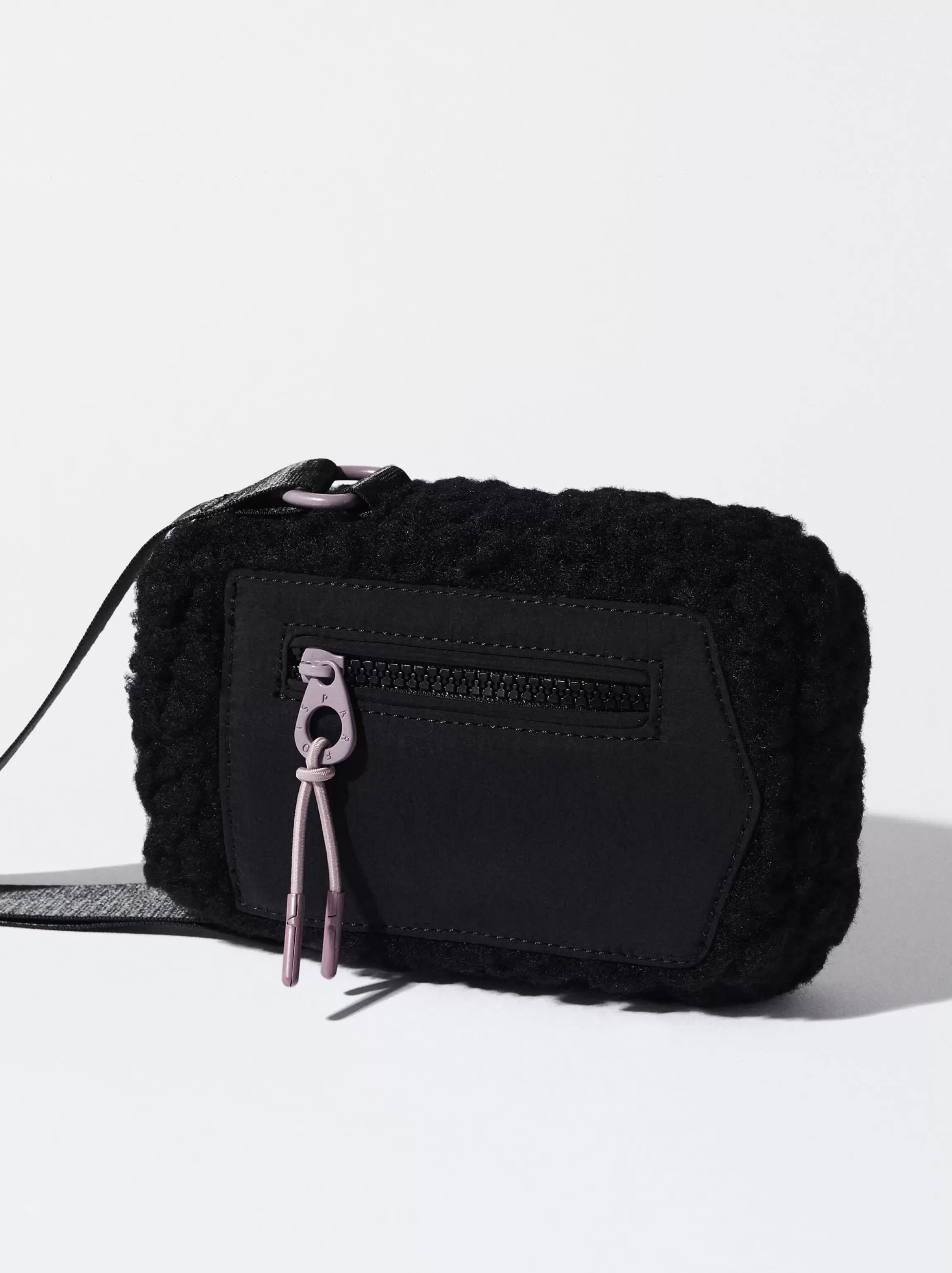 Mujer PARFOIS Accesorios Móvil | Fundas para Móvil*Bolso Para Móvil Efecto Pelo Negro