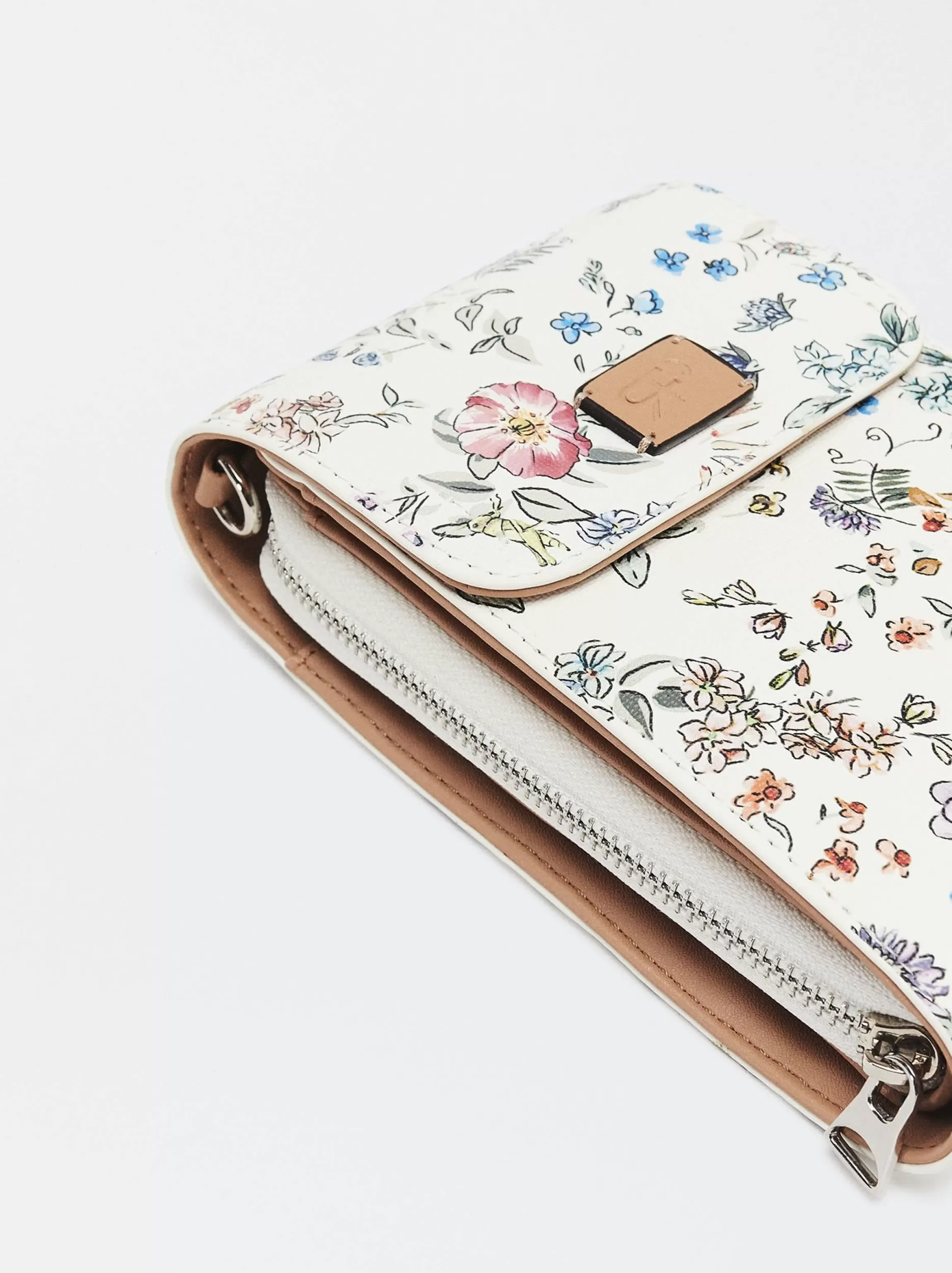 Mujer PARFOIS Accesorios Móvil | Fundas para Móvil*Bolso Para Móvil Estampado Floral Crudo