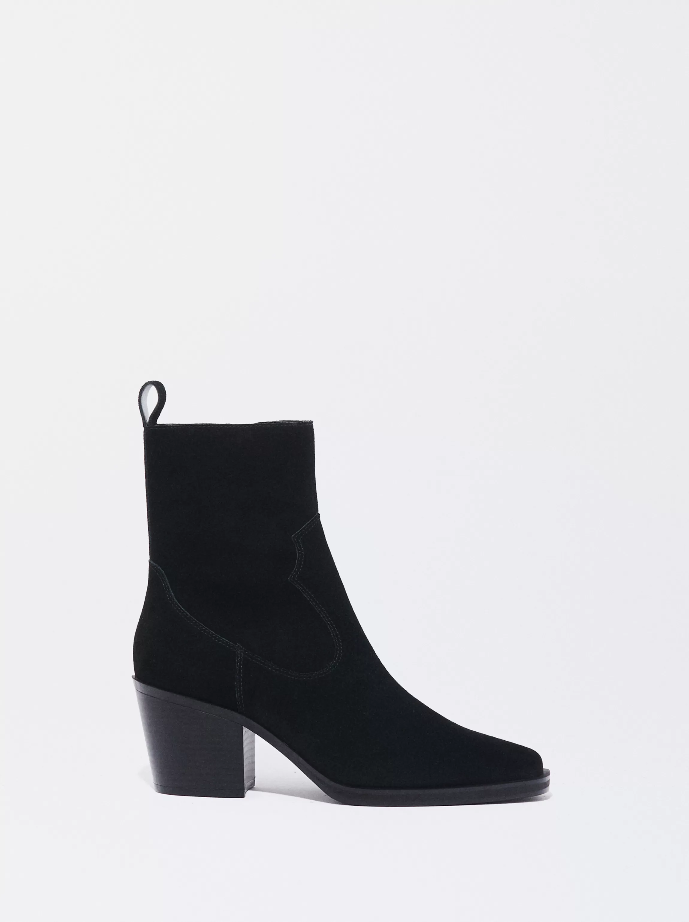 Mujer PARFOIS Botas y Botines*Botín Cowboy De Piel Con Tacón Negro