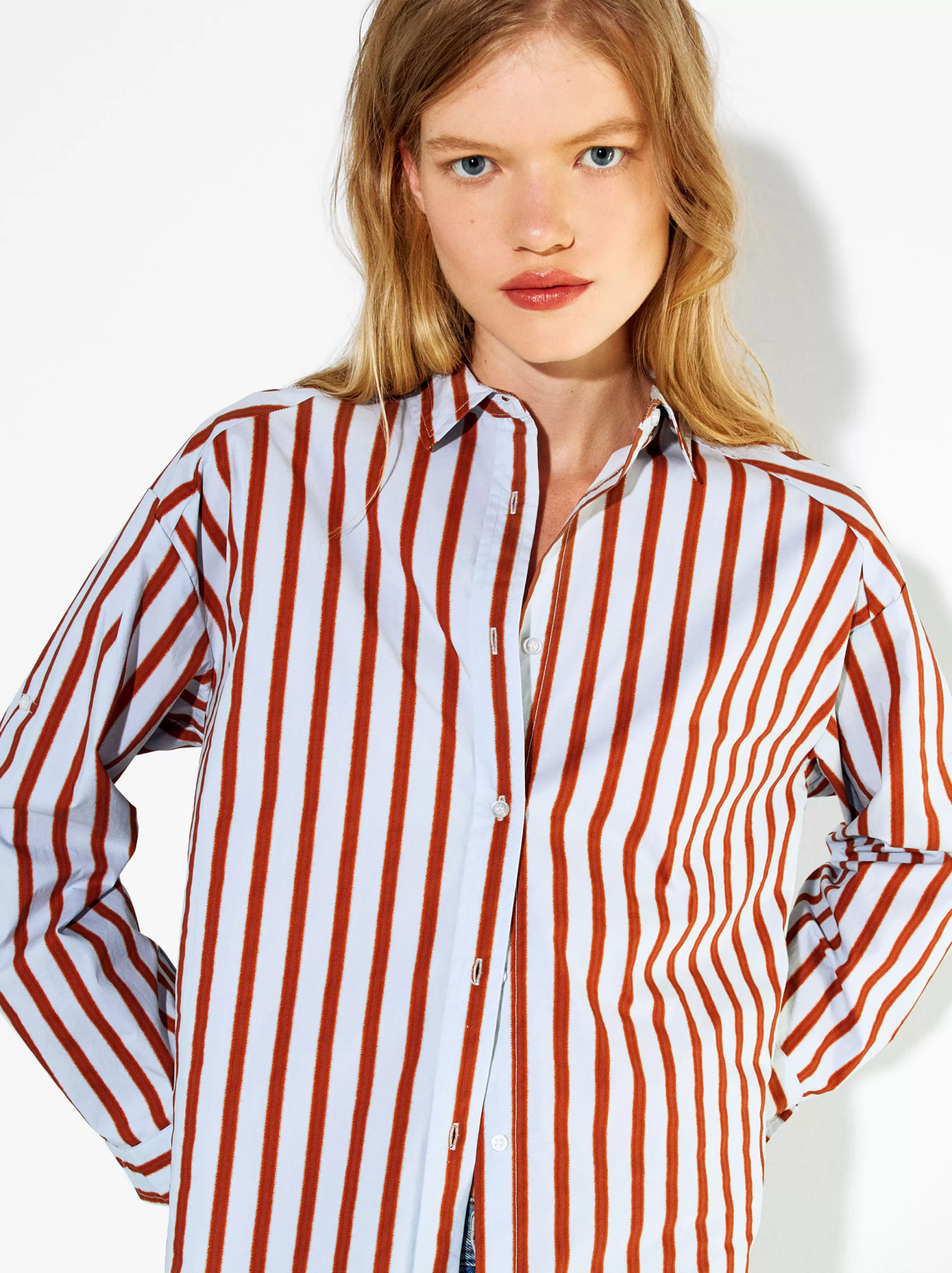 Mujer PARFOIS Camisas*Camisa 100% Algodón Multicor