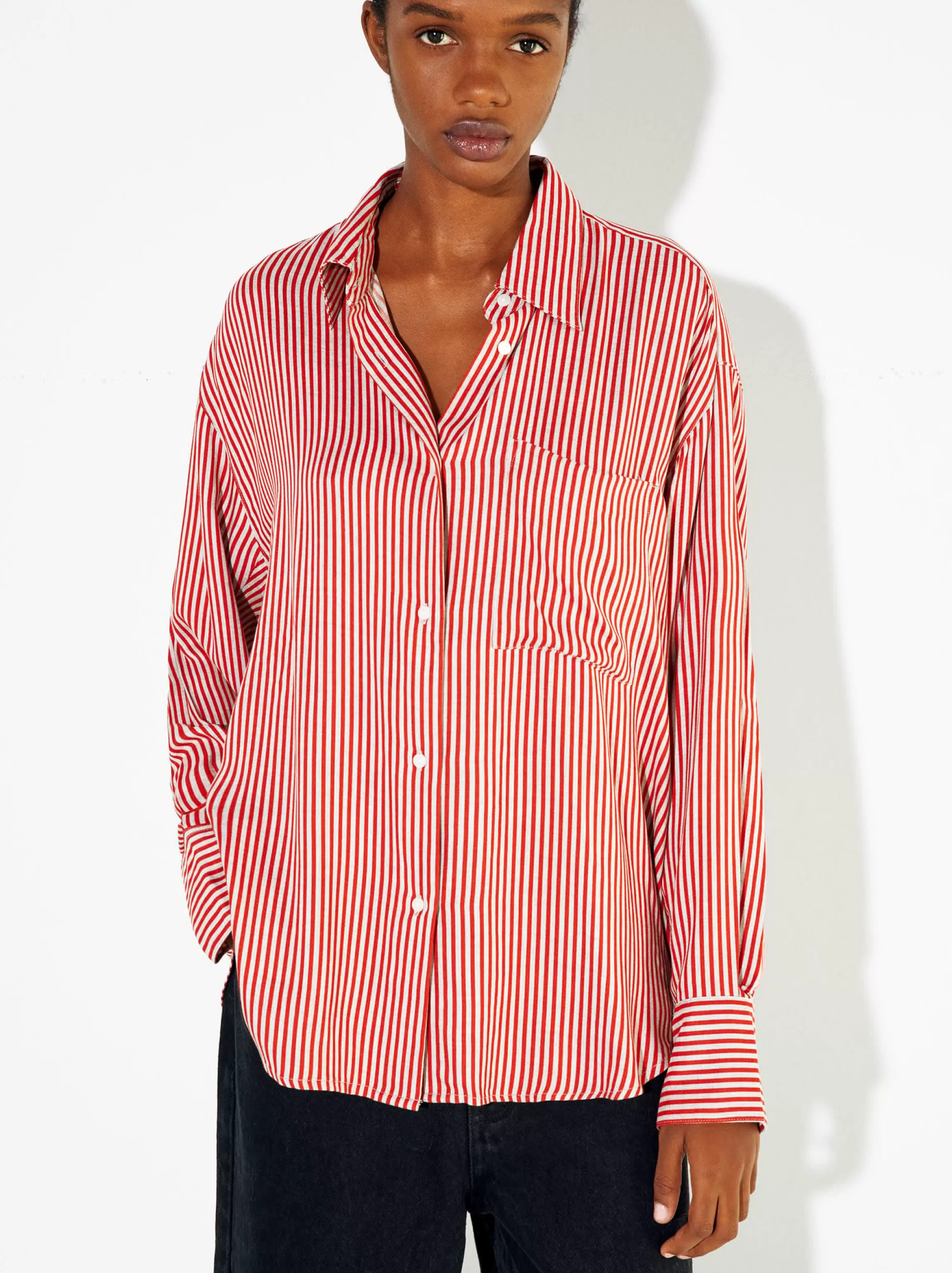 Mujer PARFOIS Camisas*Camisa Con Rayas Rojo