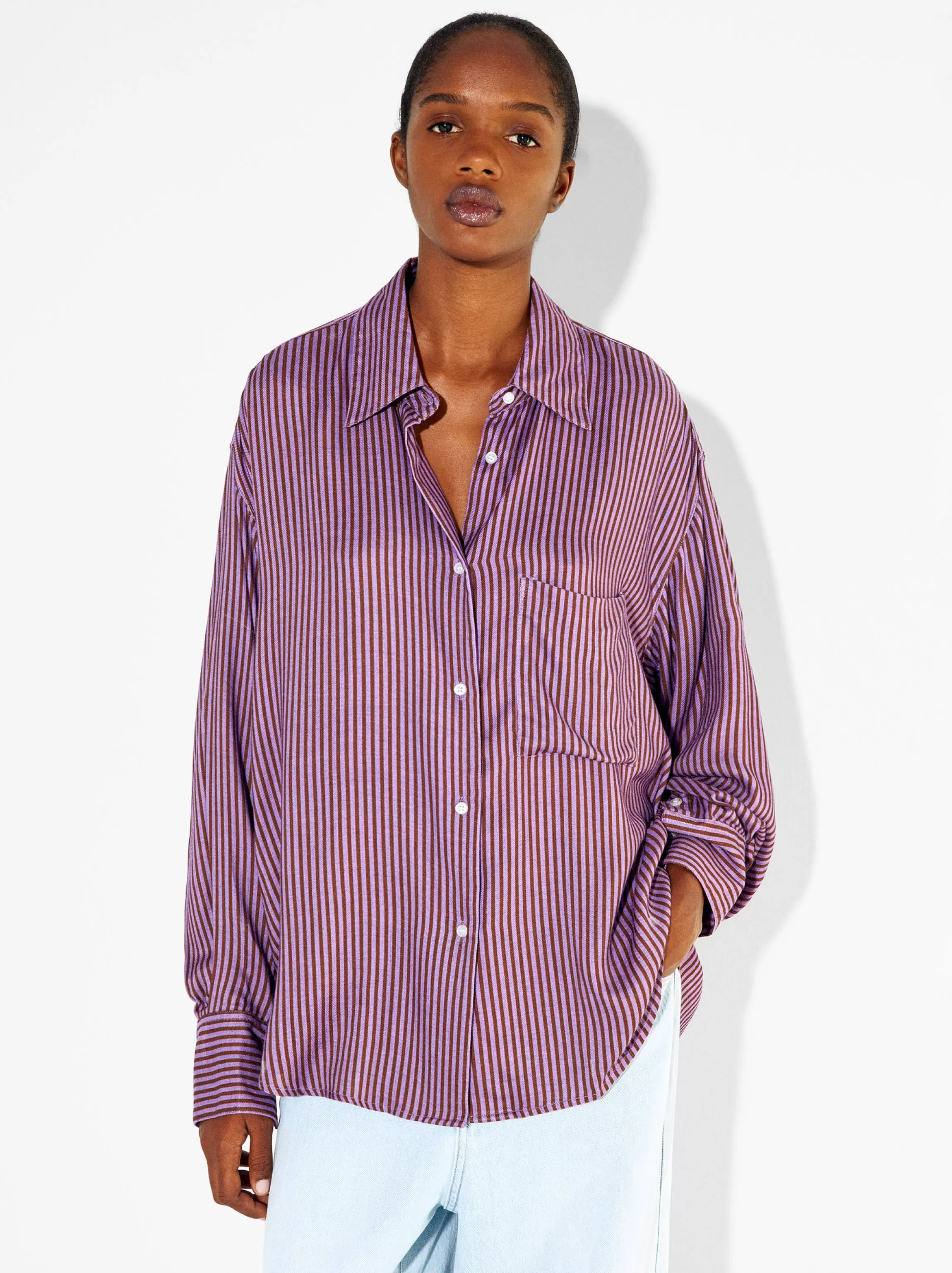 Mujer PARFOIS Camisas*Camisa Con Rayas Violeta