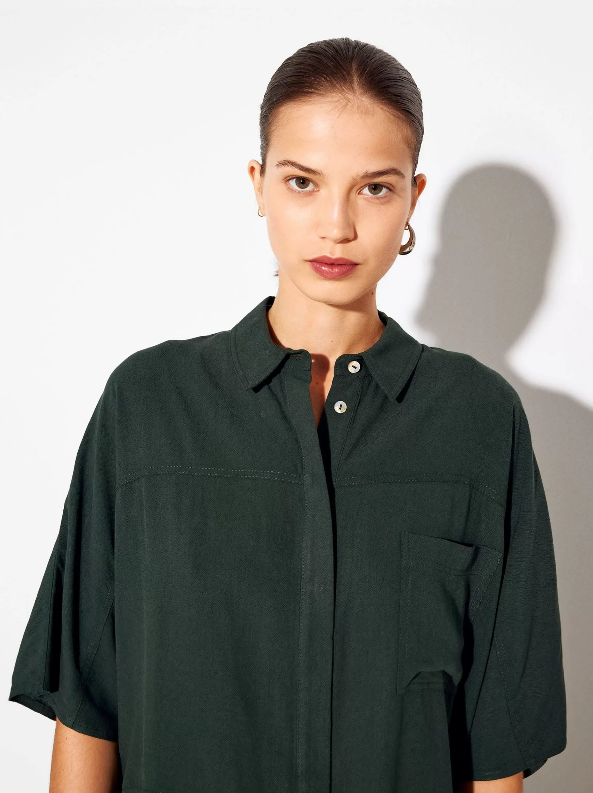 Mujer PARFOIS Básicos | Camisas*Camisa De Lyocell Verde