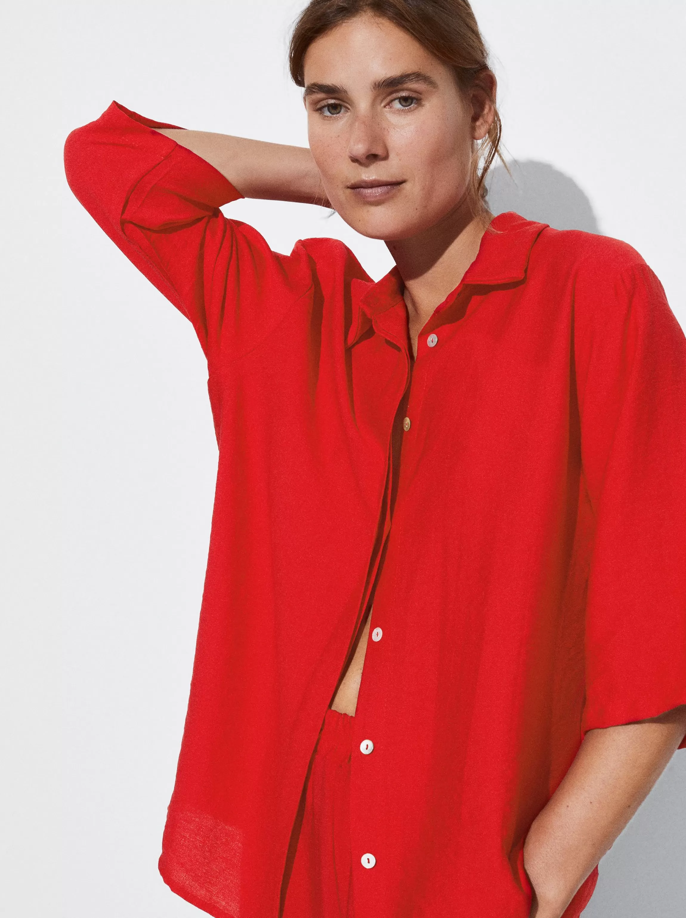 Mujer PARFOIS Camisas*Camisa Manga Corta Rojo