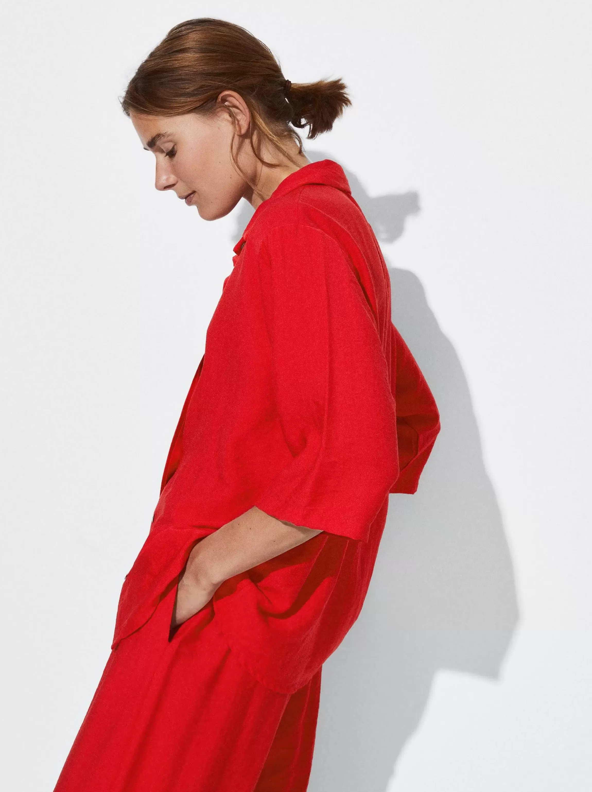 Mujer PARFOIS Camisas*Camisa Manga Corta Rojo