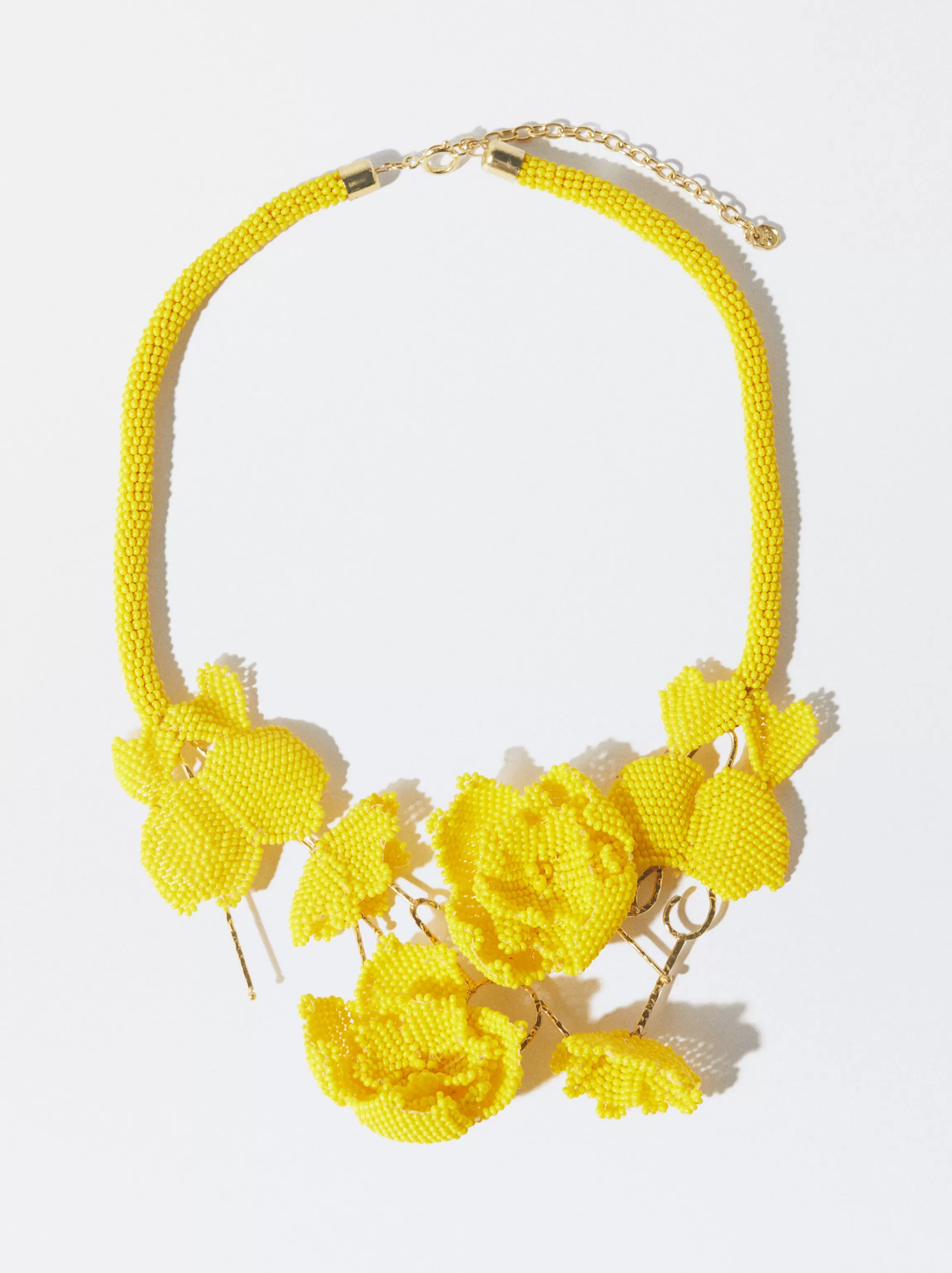 Mujer PARFOIS Collares cortos*Collar Con Flores Y Abalorios Amarillo