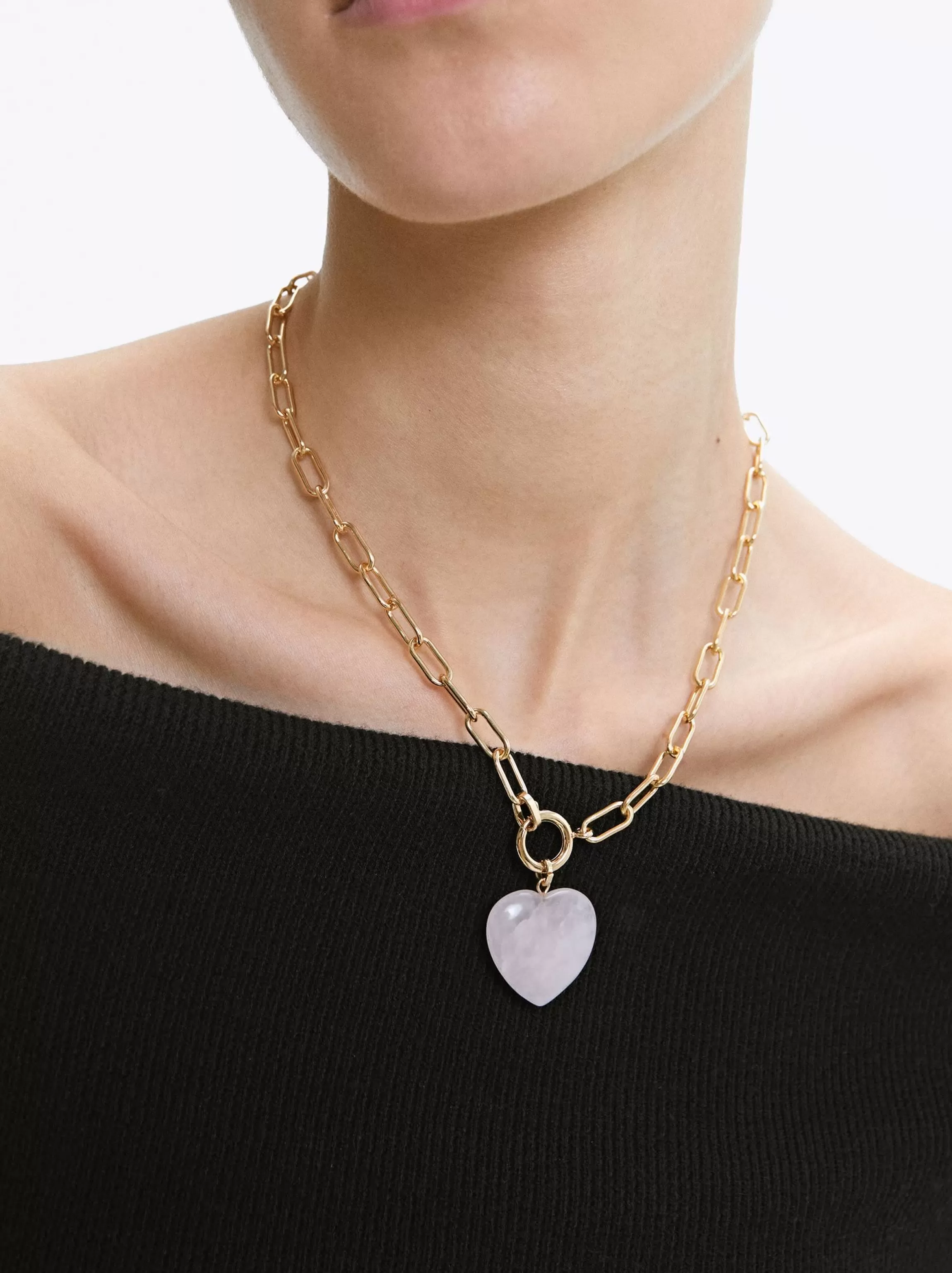 Mujer PARFOIS Collares cortos*Collar Dorado Com Colgante De Corazón Azul