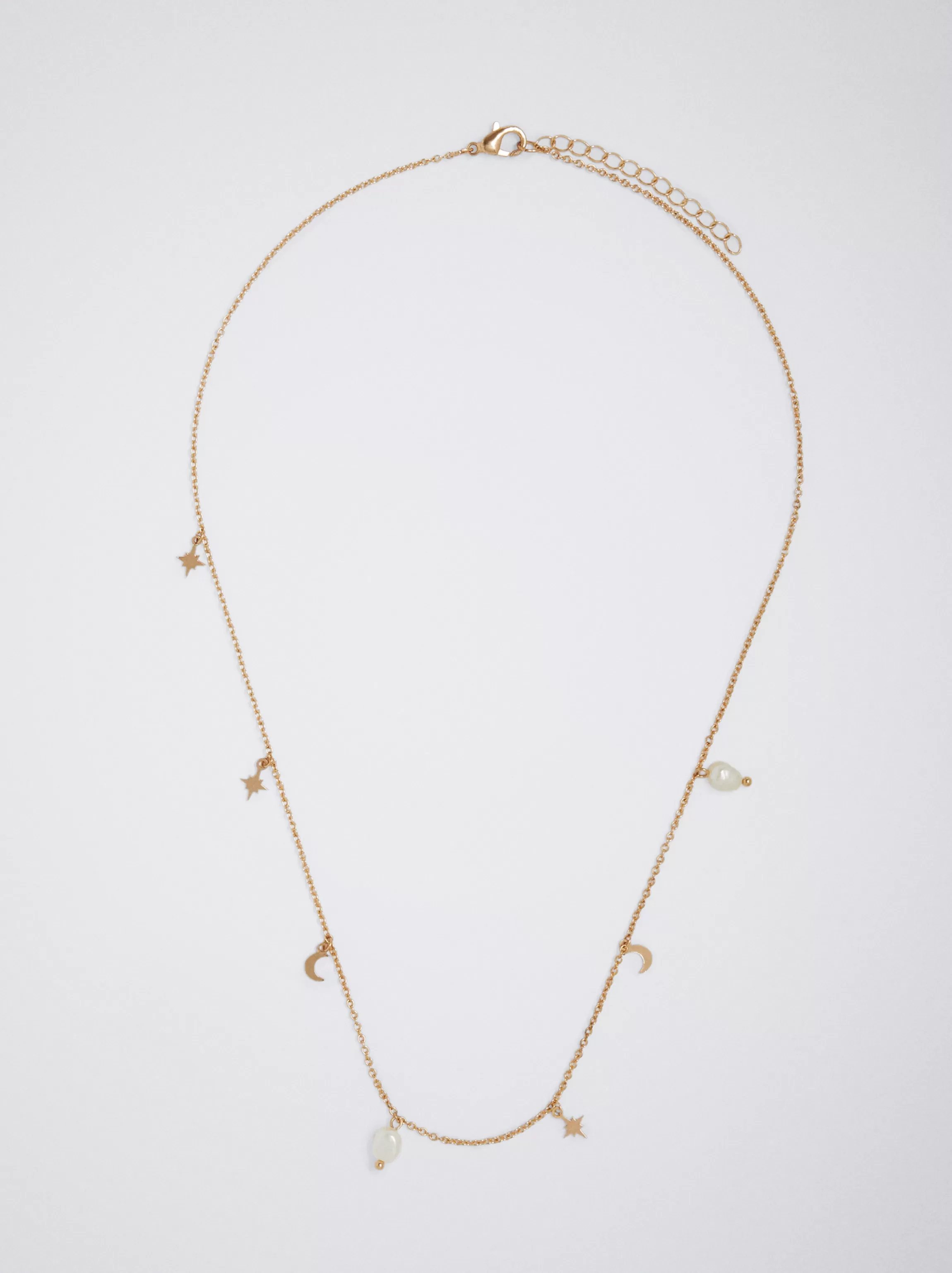 Mujer PARFOIS Bisutería Delicada | Collares cortos*Collar Con Perla Y Medialuna Dorado