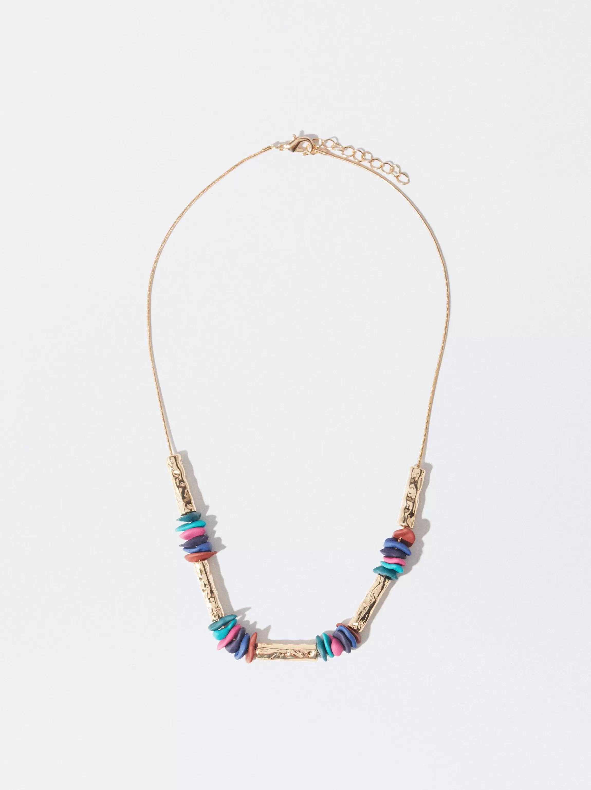 Mujer PARFOIS Collares cortos*Collar Dorado Con Resina Multicor