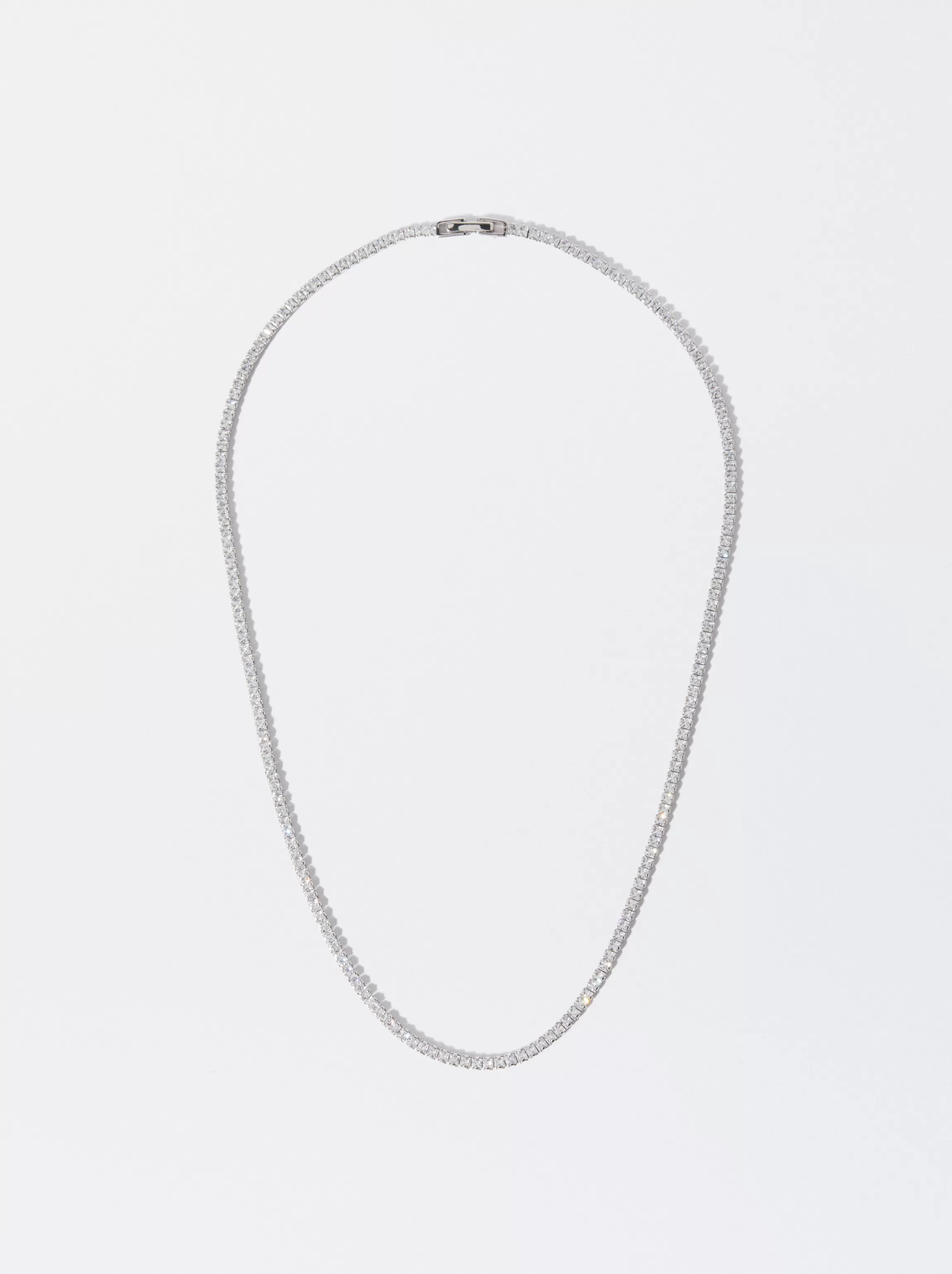 Mujer PARFOIS Collares cortos*Collar Personalizable Plata 925 Con Circonitas Plateado