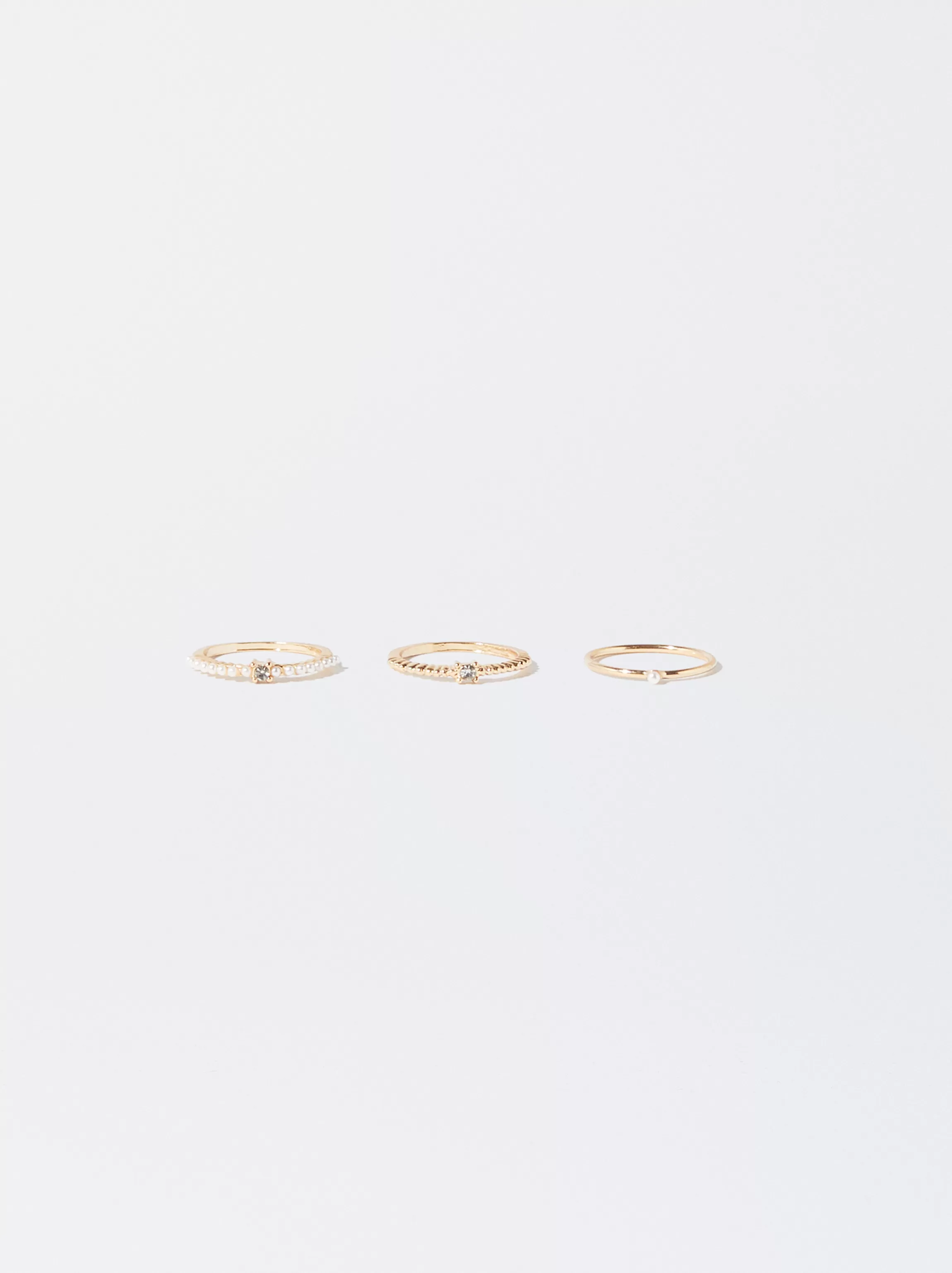 Mujer PARFOIS Bisutería Delicada | Anillos*Conjunto De Anillos Con Perlas Dorado