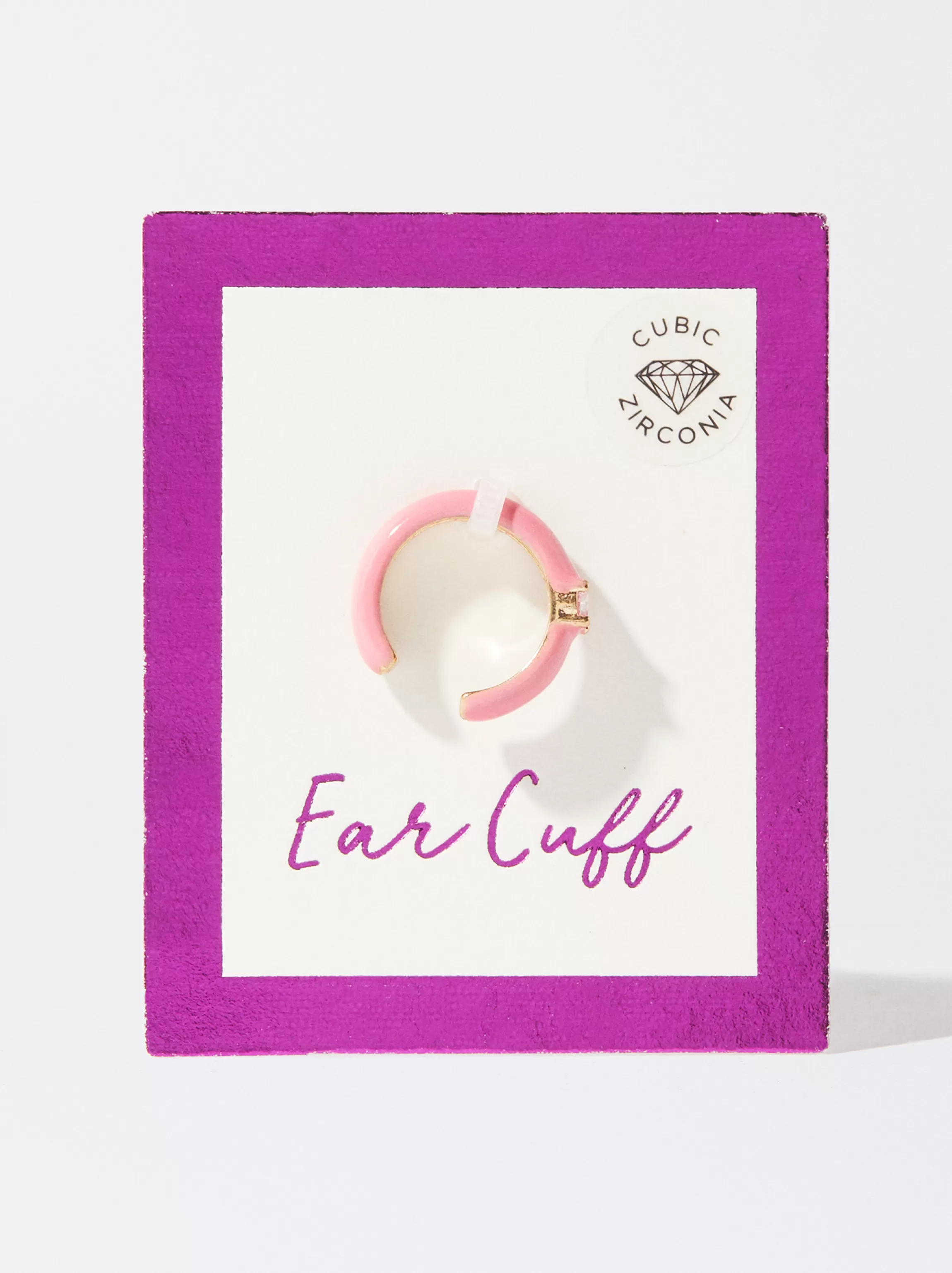 Mujer PARFOIS Pendientes Earcuff*Ear Cuff Con Circonitas Fucsia