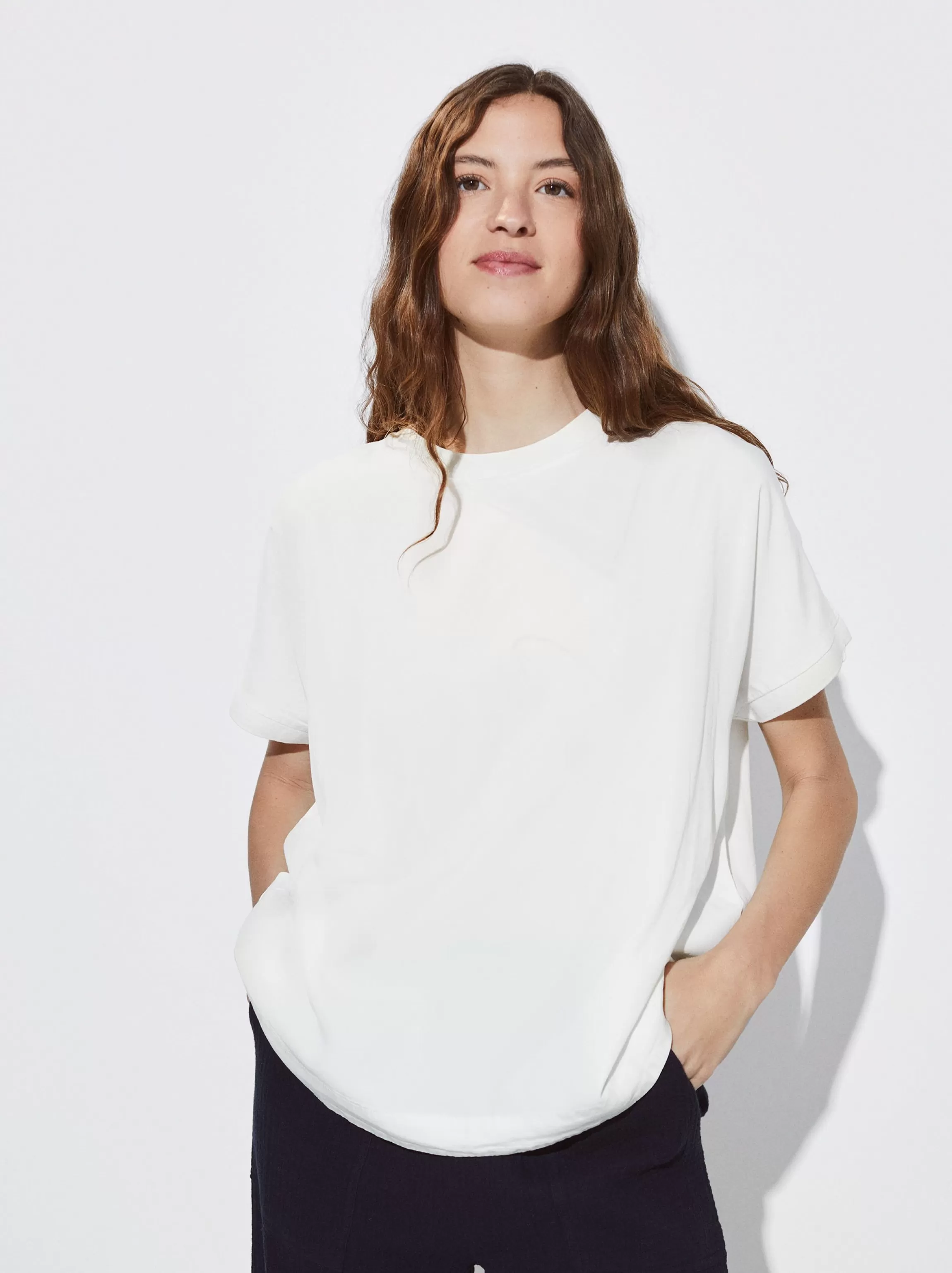 Mujer PARFOIS Básicos | Tops y Camisetas*Exclusivo Online - Camiseta Lyocell Blanco