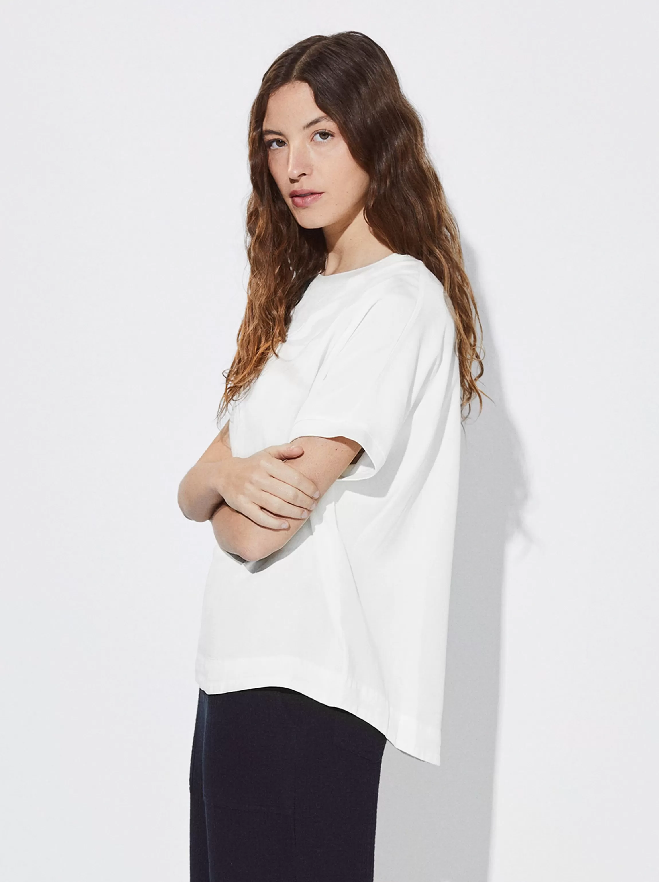 Mujer PARFOIS Básicos | Tops y Camisetas*Exclusivo Online - Camiseta Lyocell Blanco