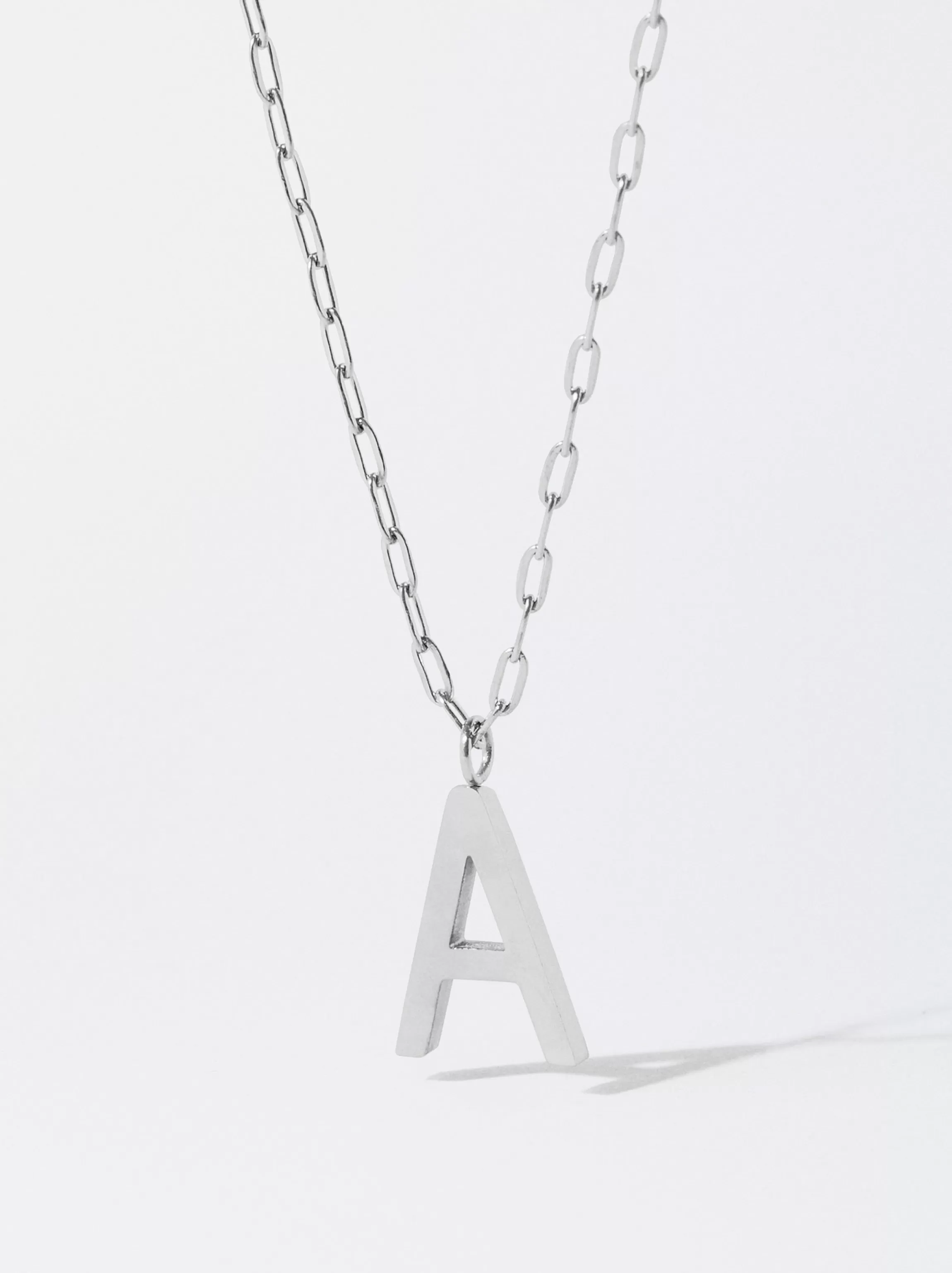 Mujer PARFOIS Collares cortos*Exclusivo Online - Collar De Letras De Acero Plateado