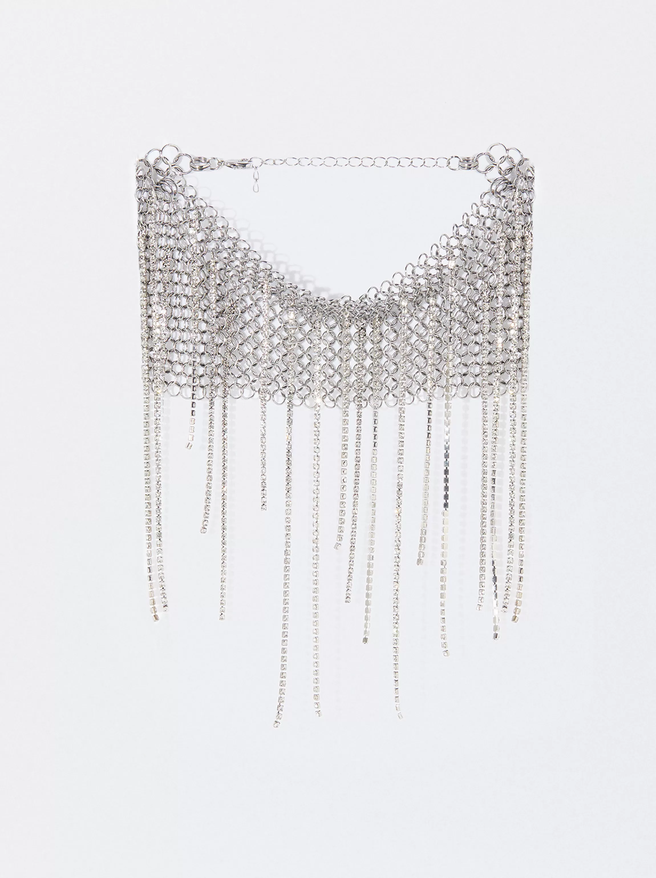 Mujer PARFOIS Collares cortos*Exclusivo Online - Maxi Collar Efecto Malla Con Cristales Plateado