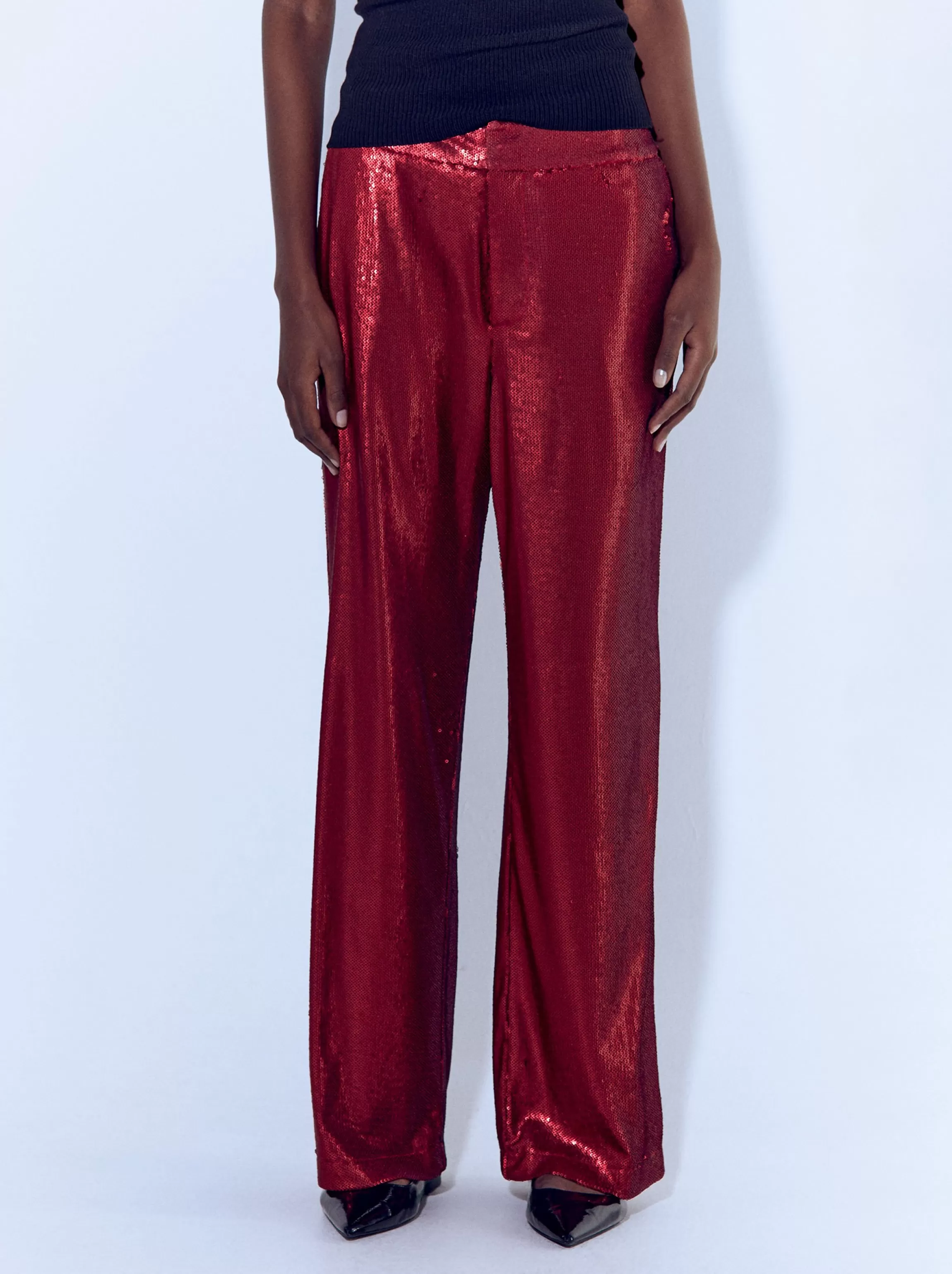 Mujer PARFOIS Pantalones*Exclusivo Online - Pantalón De Lentejuelas Rojo