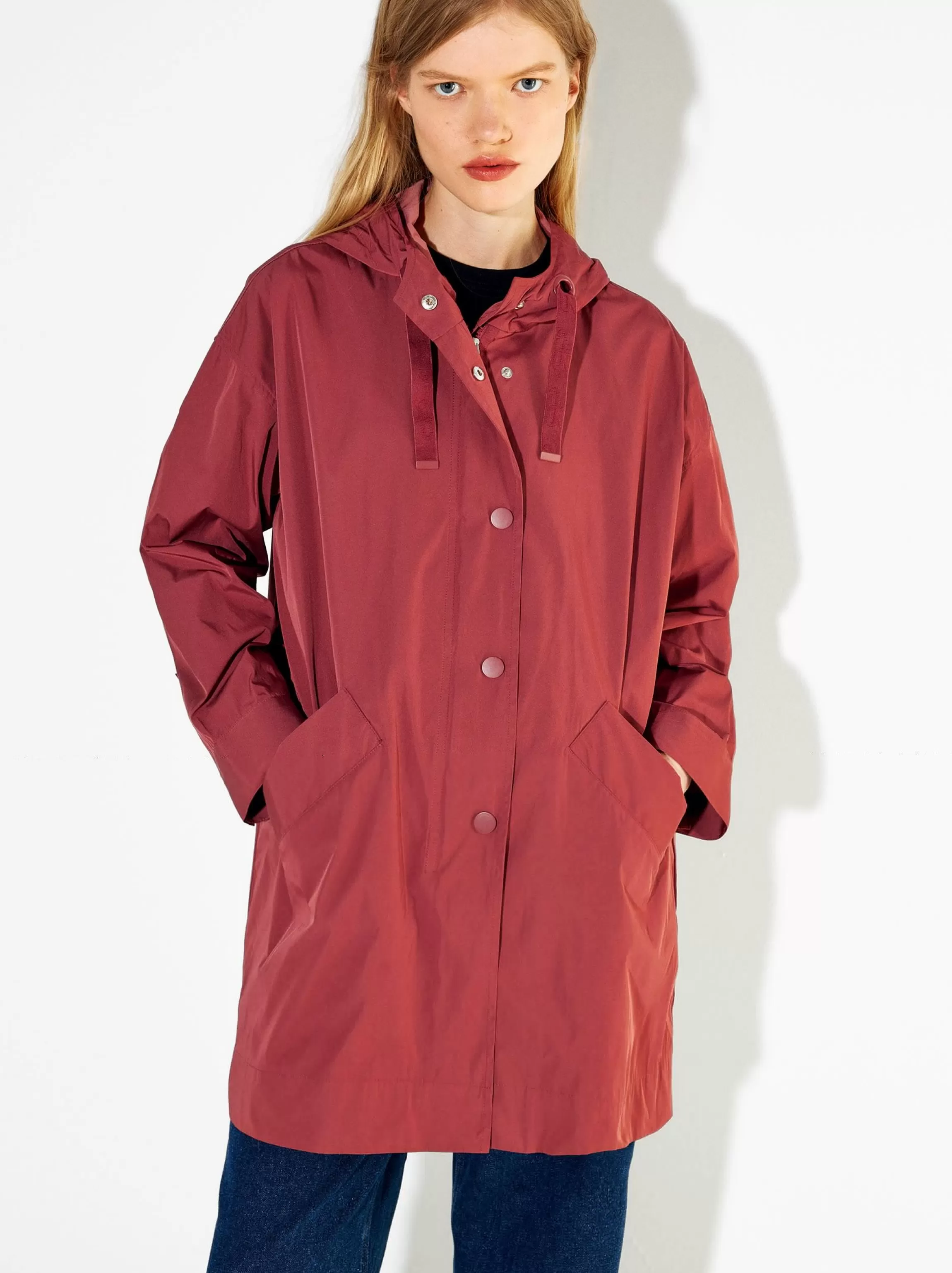 Mujer PARFOIS Parkas | Blazers y Abrigos*Exclusivo Online - Parka Larga Con Capucha Burdeos