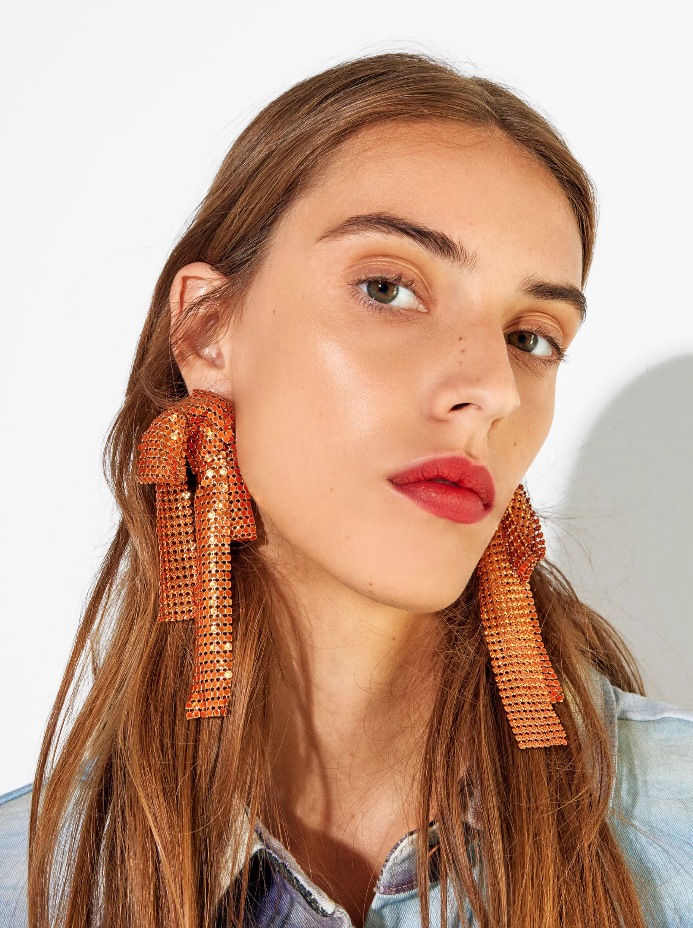 Mujer PARFOIS Pendientes largos*Exclusivo Online - Pendientes De Lazo Mesh Naranja