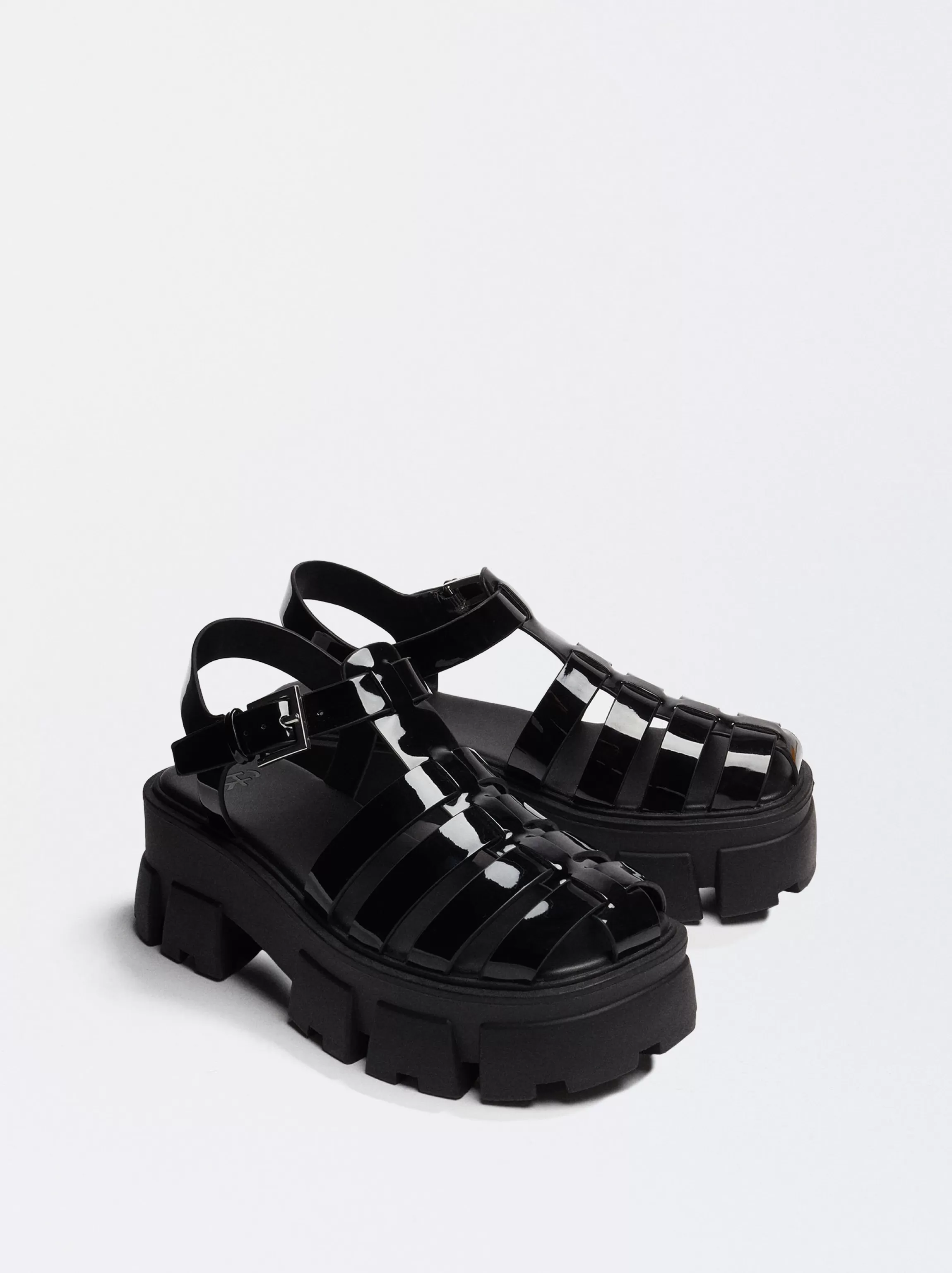 Mujer PARFOIS Sandalias | Zapatos de Tacón*Exclusivo Online - Sandalia Cangrejera Plataforma Negro