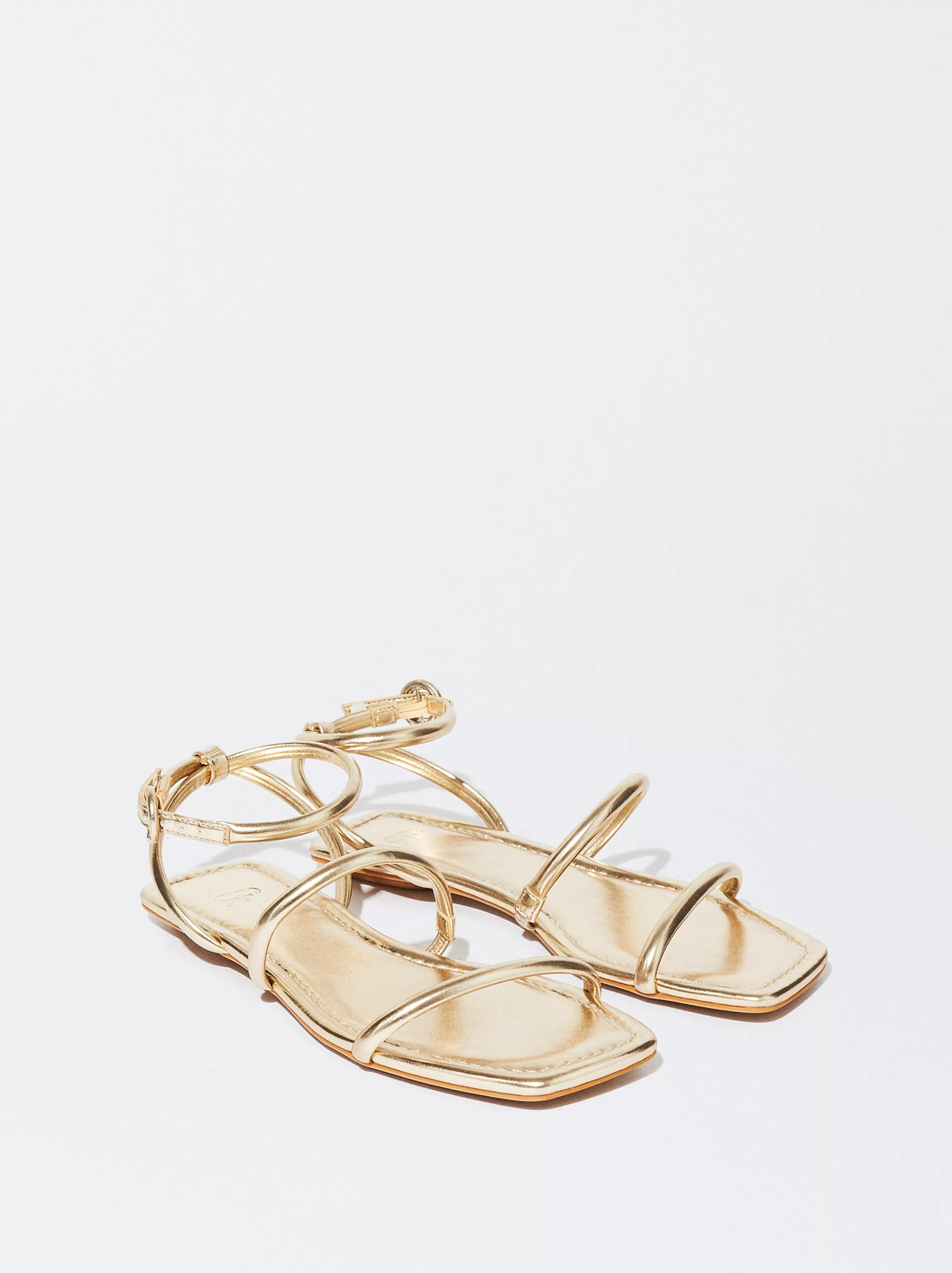 Mujer PARFOIS Sandalias*Exclusivo Online - Sandalia Plana Tiras Tubulares Dorado