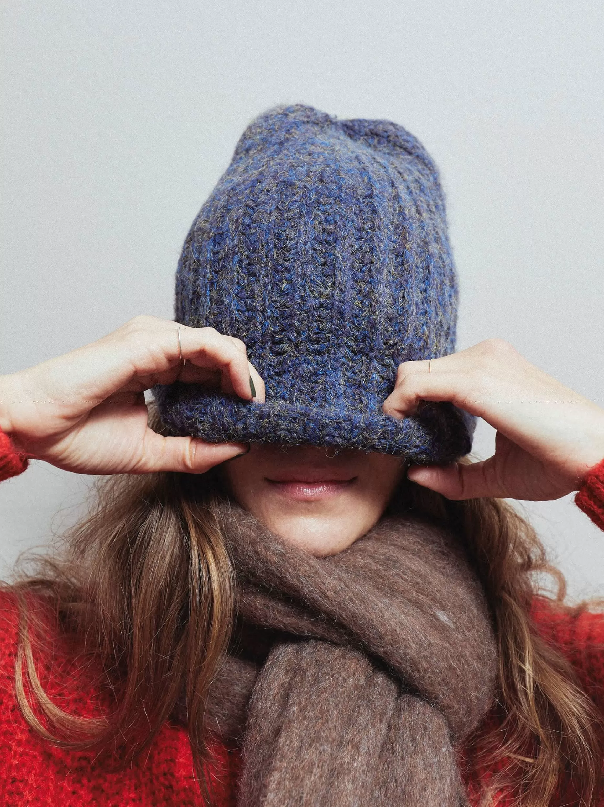 Mujer PARFOIS Gorros y Boinas | Sombreros de invierno*Gorro De Punto Con Vuelta Azul