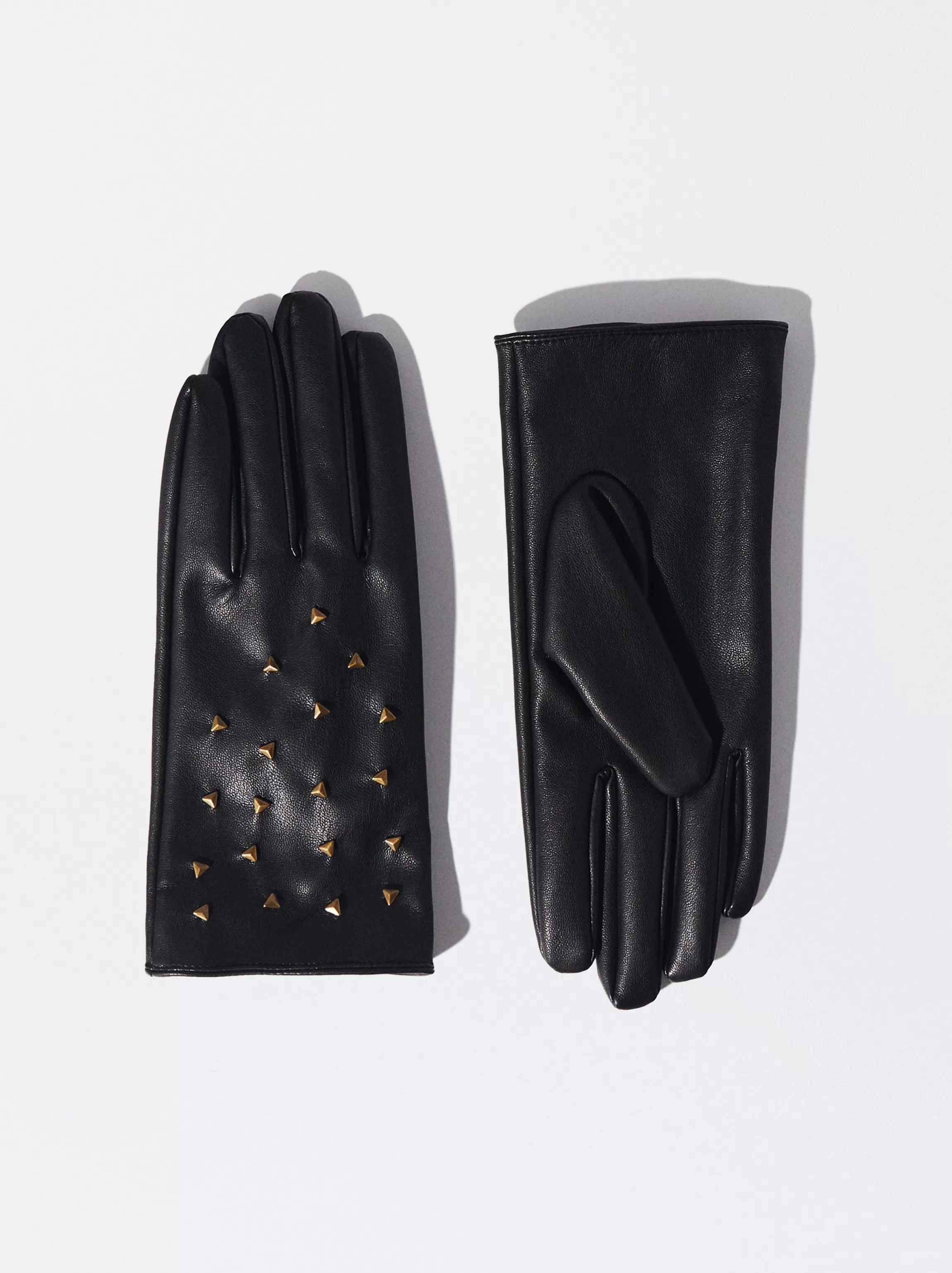 Mujer PARFOIS Guantes*Guantes Con Tachuelas Negro