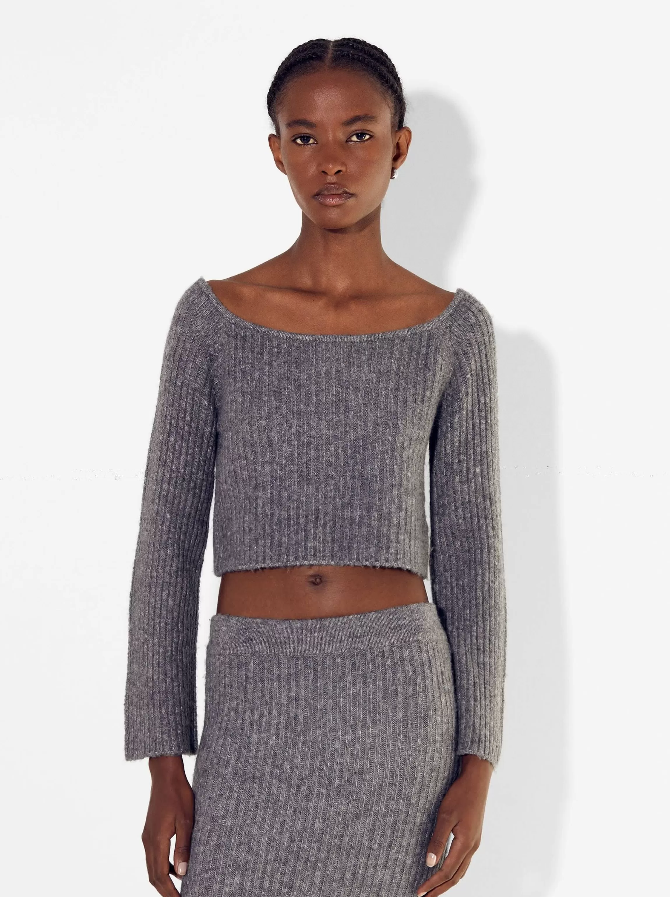 Mujer PARFOIS Jerséis y Cárdigans | Jerséis y Cárdigan*Jersey De Punto Cropped Gris