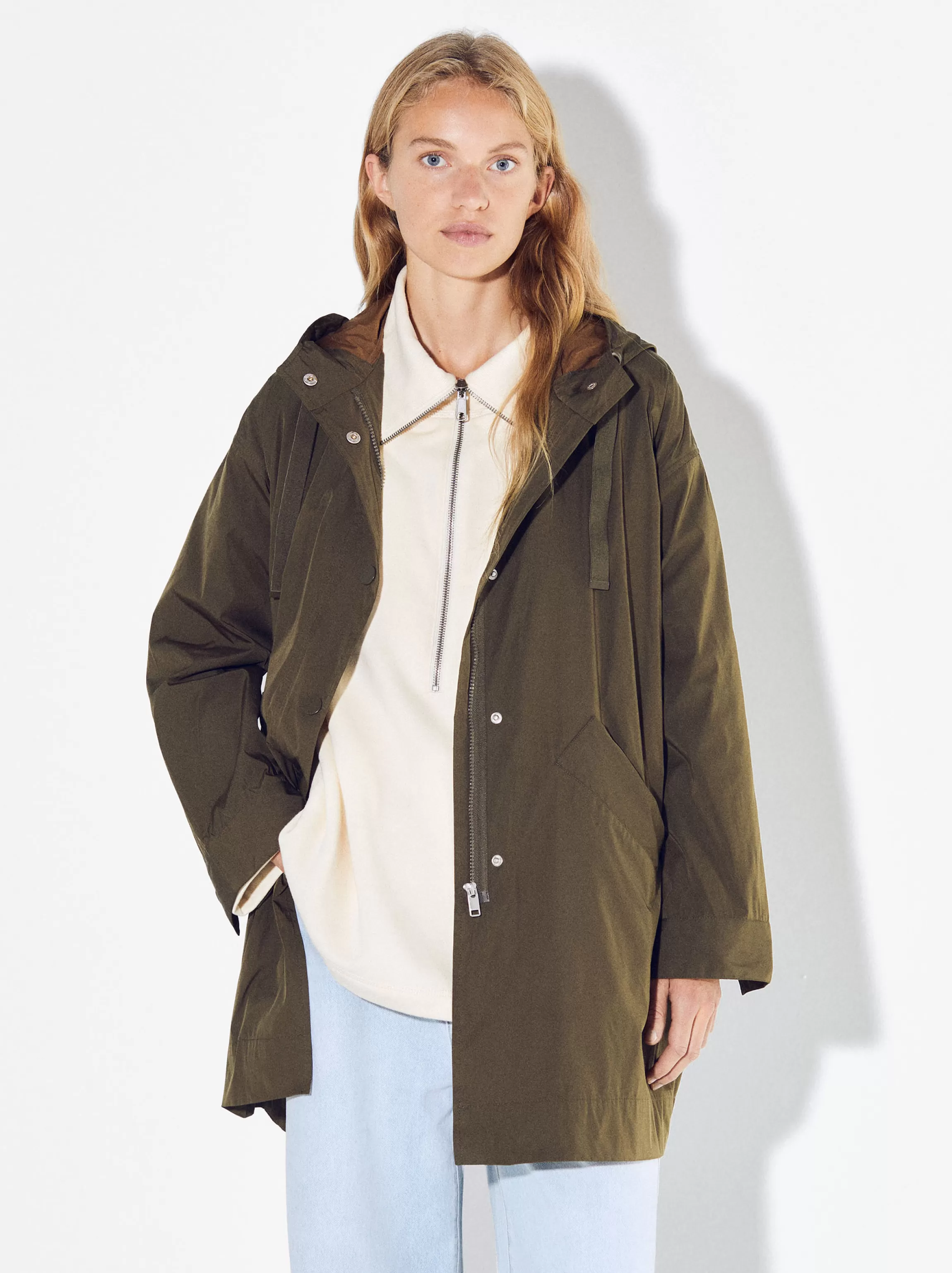 Mujer PARFOIS Parkas | Blazers y Abrigos*Parka Larga Con Capucha Caqui