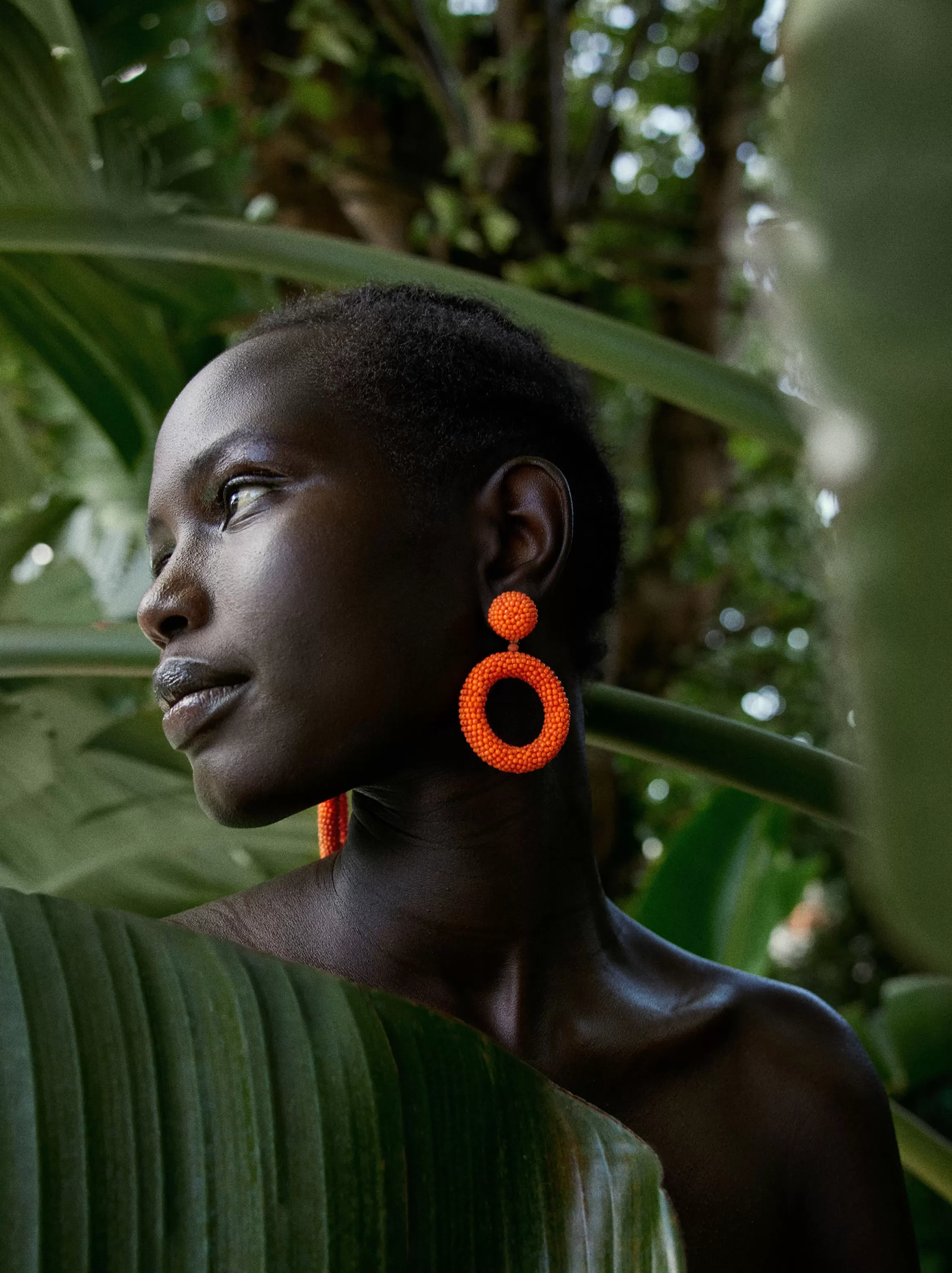 Mujer PARFOIS Pendientes largos*Pendientes Con Abalorios Naranja