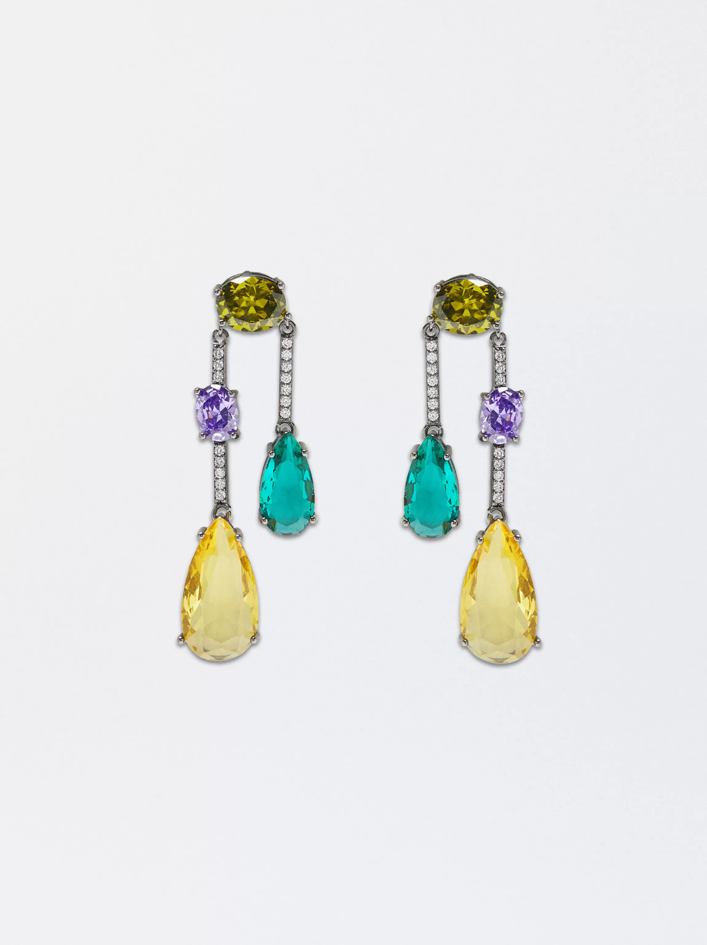 Mujer PARFOIS Pendientes largos | Premium | Pendientes medianos*Pendientes Con Circonitas Multicor