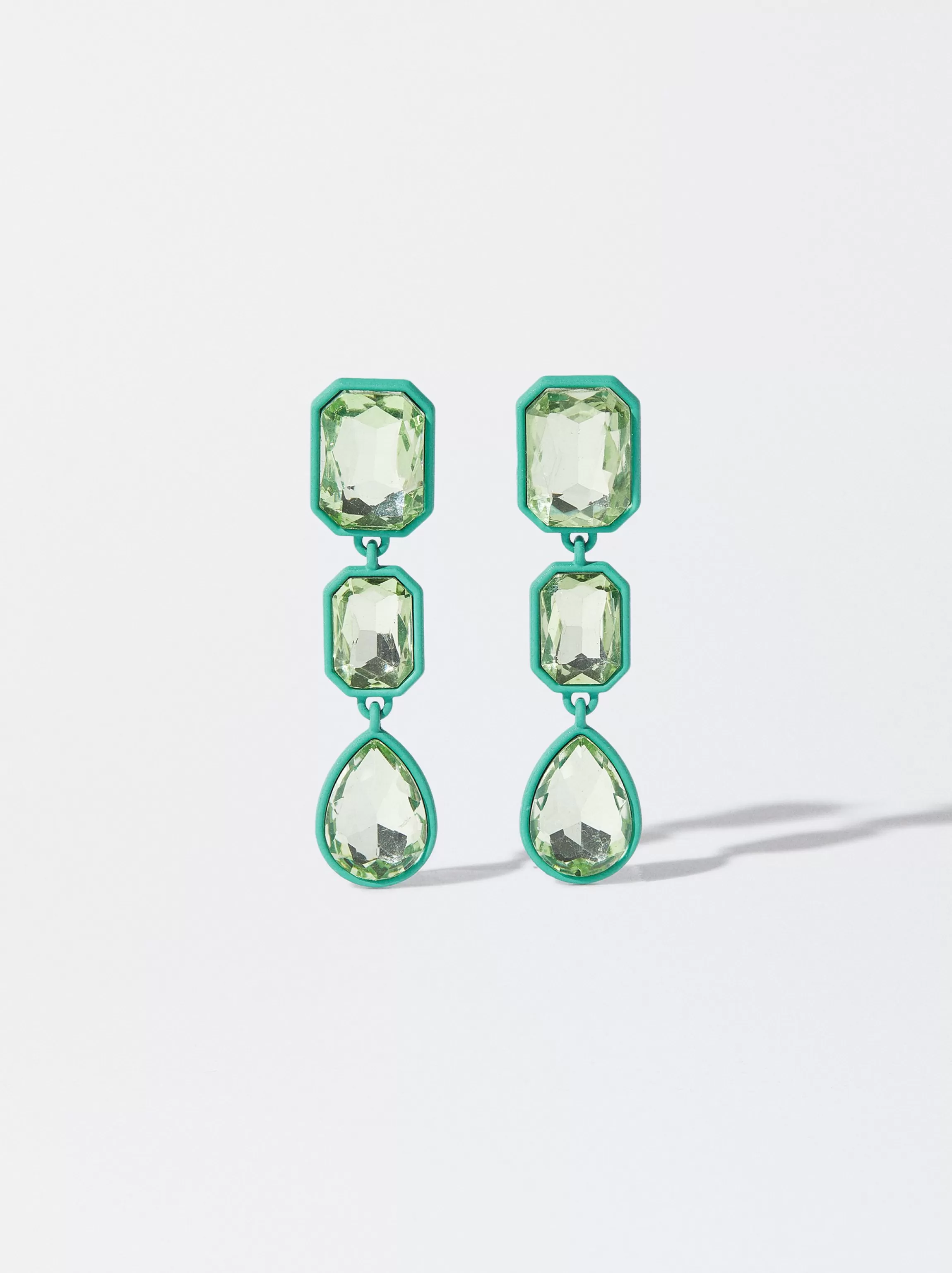 Mujer PARFOIS Trend Collection | Pendientes largos*Pendientes Con Cristales Verde