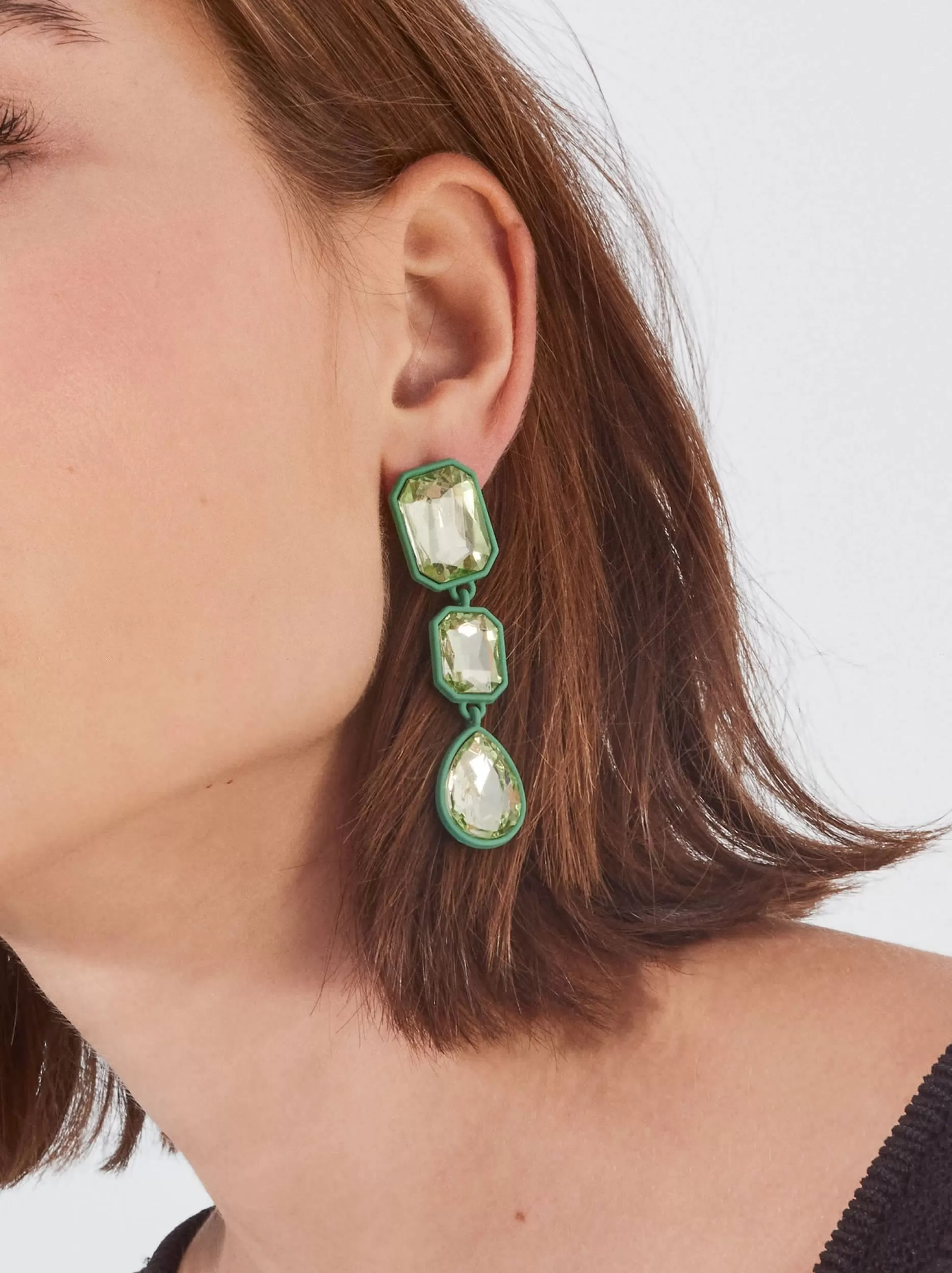 Mujer PARFOIS Trend Collection | Pendientes largos*Pendientes Con Cristales Verde