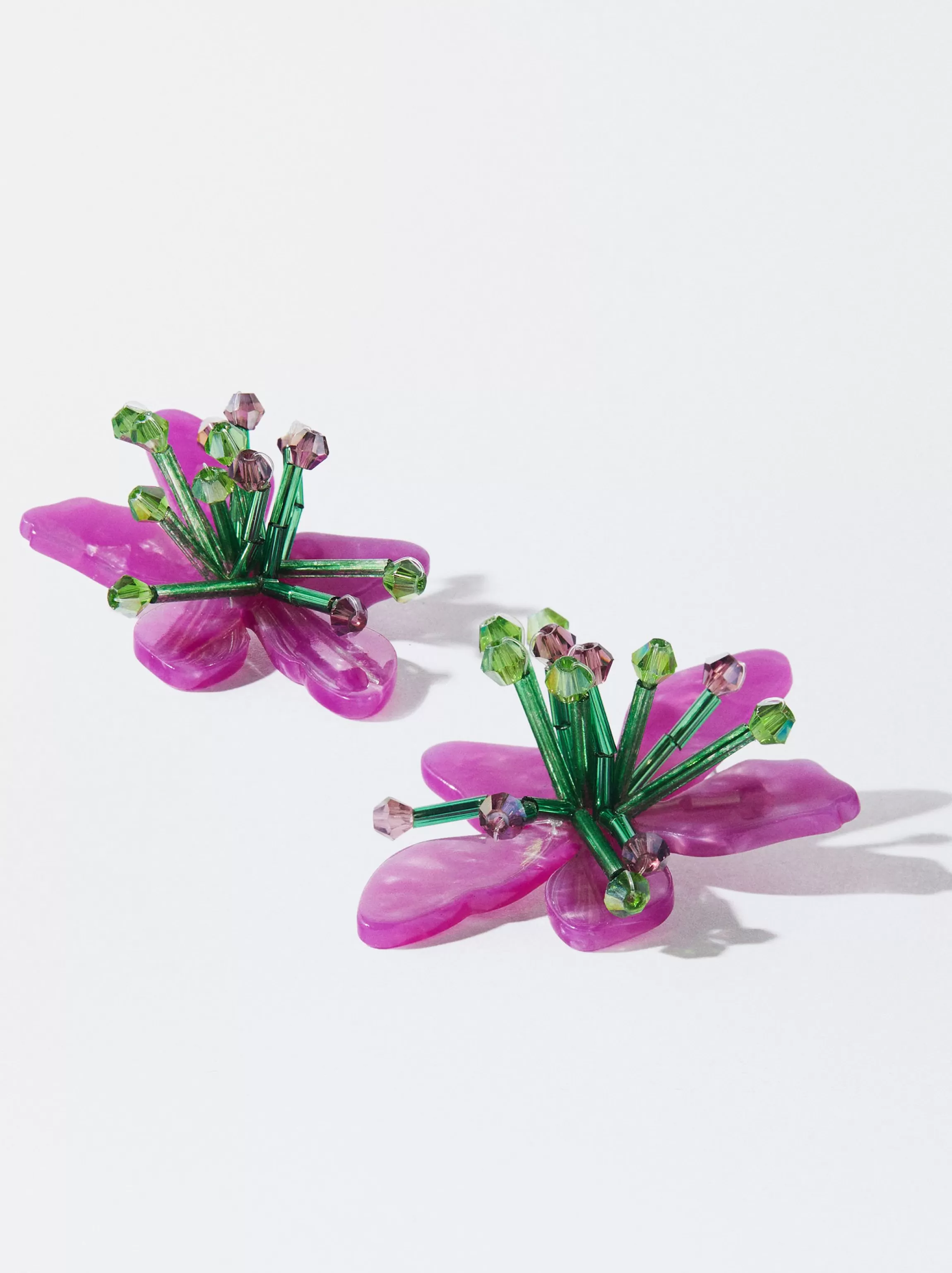 Mujer PARFOIS Trend Collection | Pendientes largos*Pendientes Con Flor Violeta