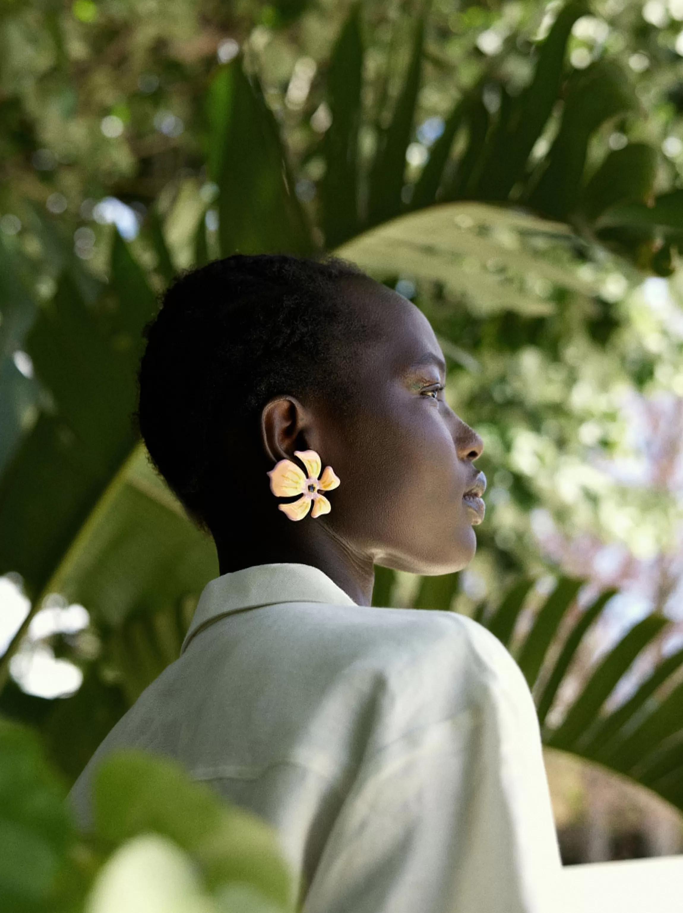 Mujer PARFOIS Pendientes largos | Pendientes medianos*Pendientes Con Flor Naranja