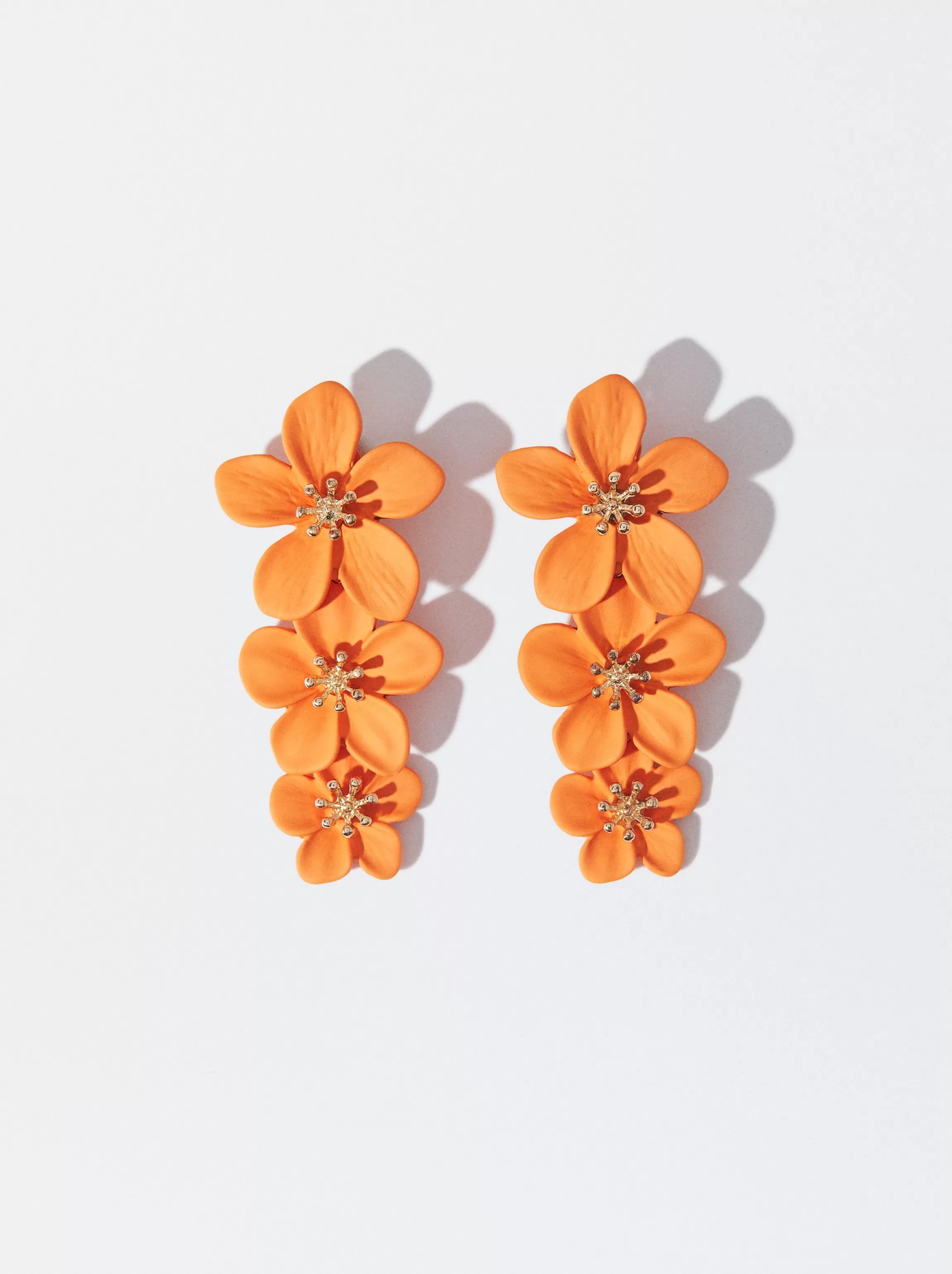 Mujer PARFOIS Trend Collection | Pendientes largos*Pendientes De Clip Con Flor Naranja