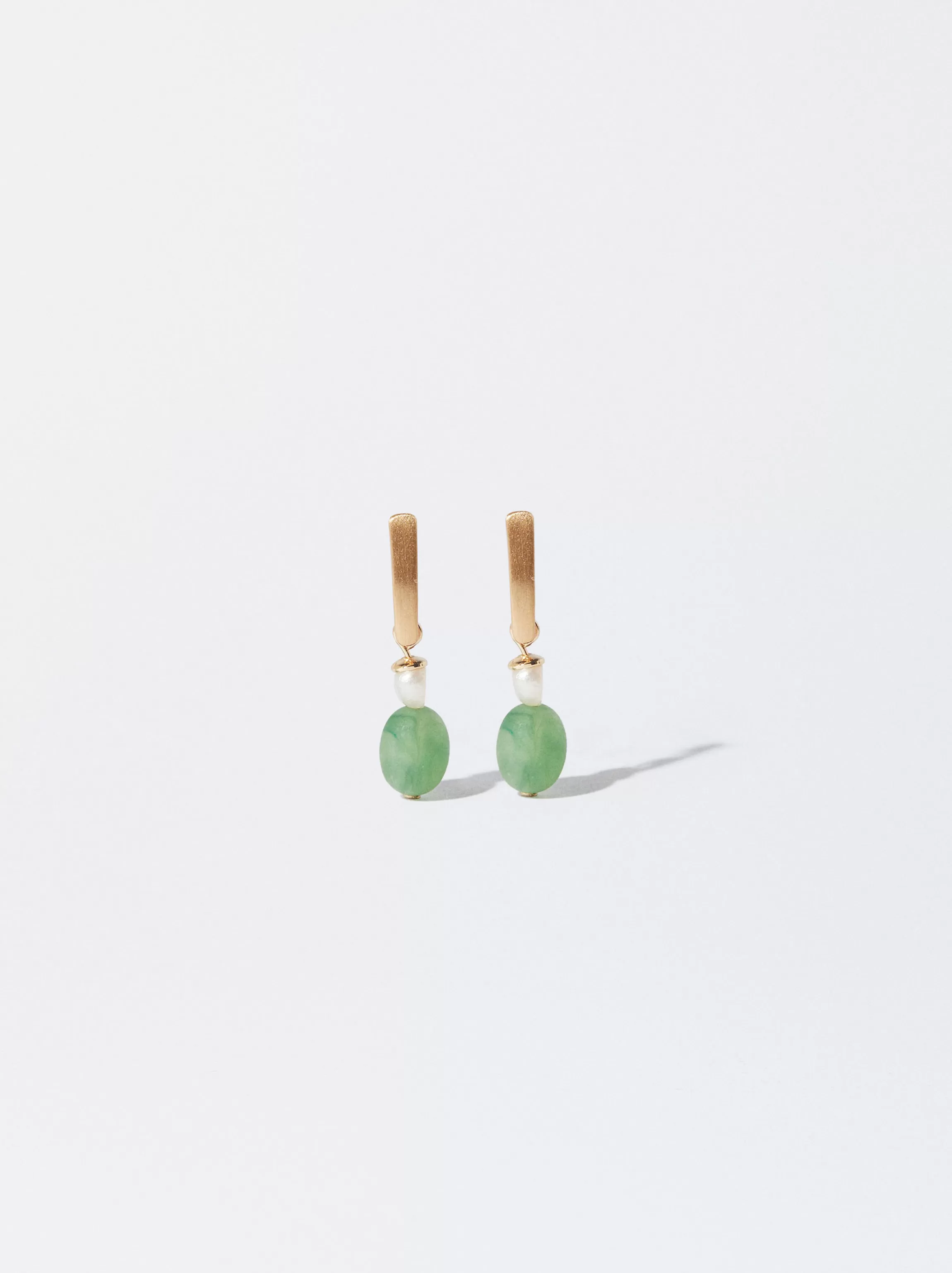 Mujer PARFOIS Pendientes cortos*Pendientes De Resina Y Perlas Verde