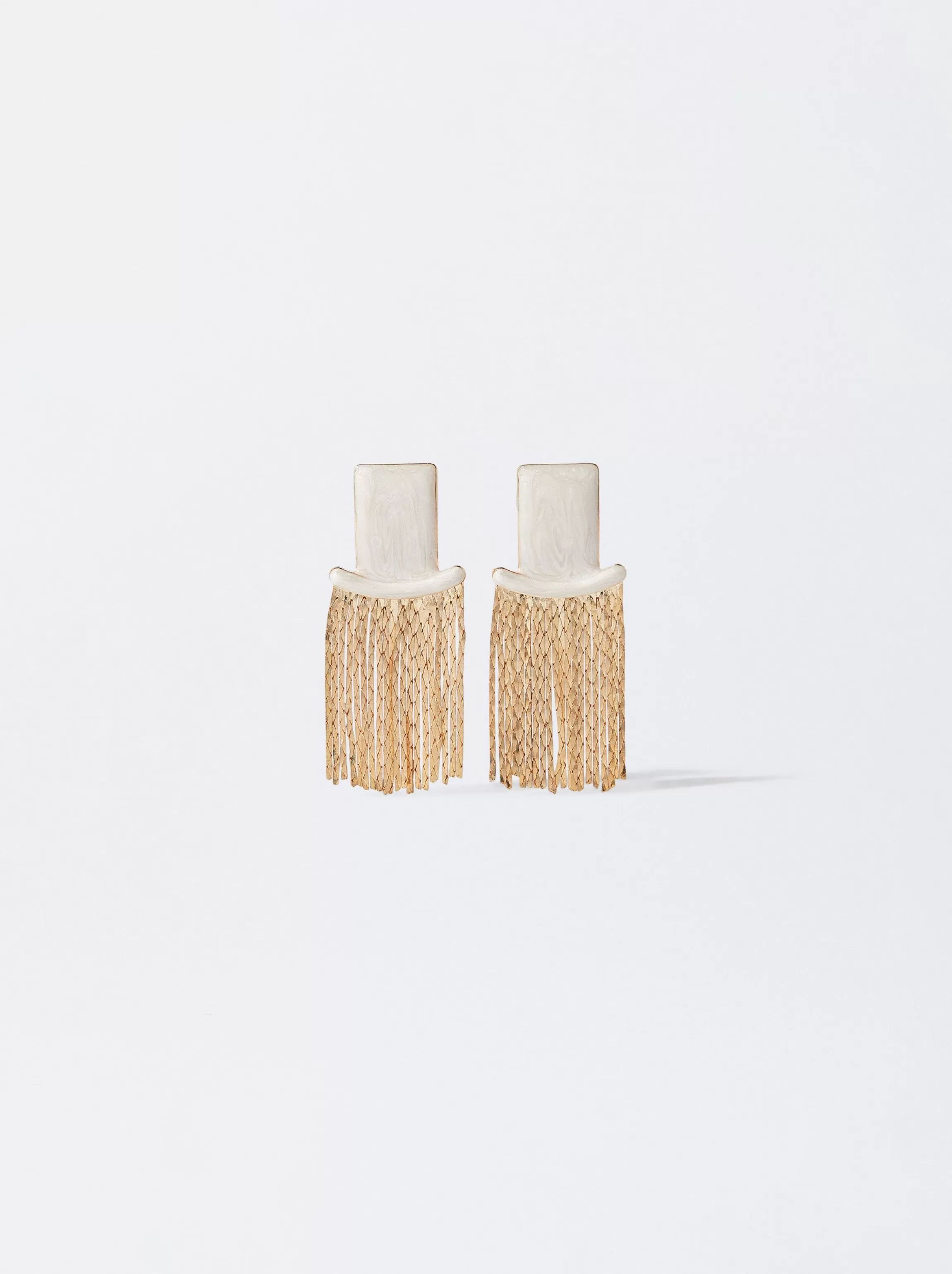 Mujer PARFOIS Pendientes largos | Pendientes medianos*Pendientes Dorados Con Esmalte Beige