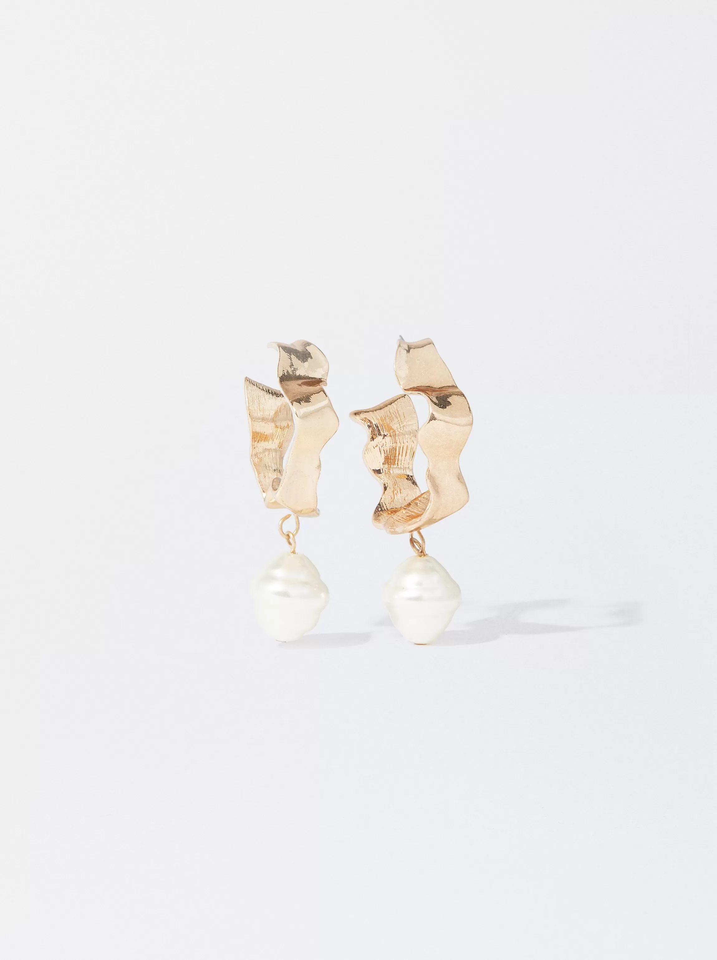 Mujer PARFOIS Trend Collection | Pendientes largos | Pendientes de aro*Pendientes Dorados Con Perlas Blanco