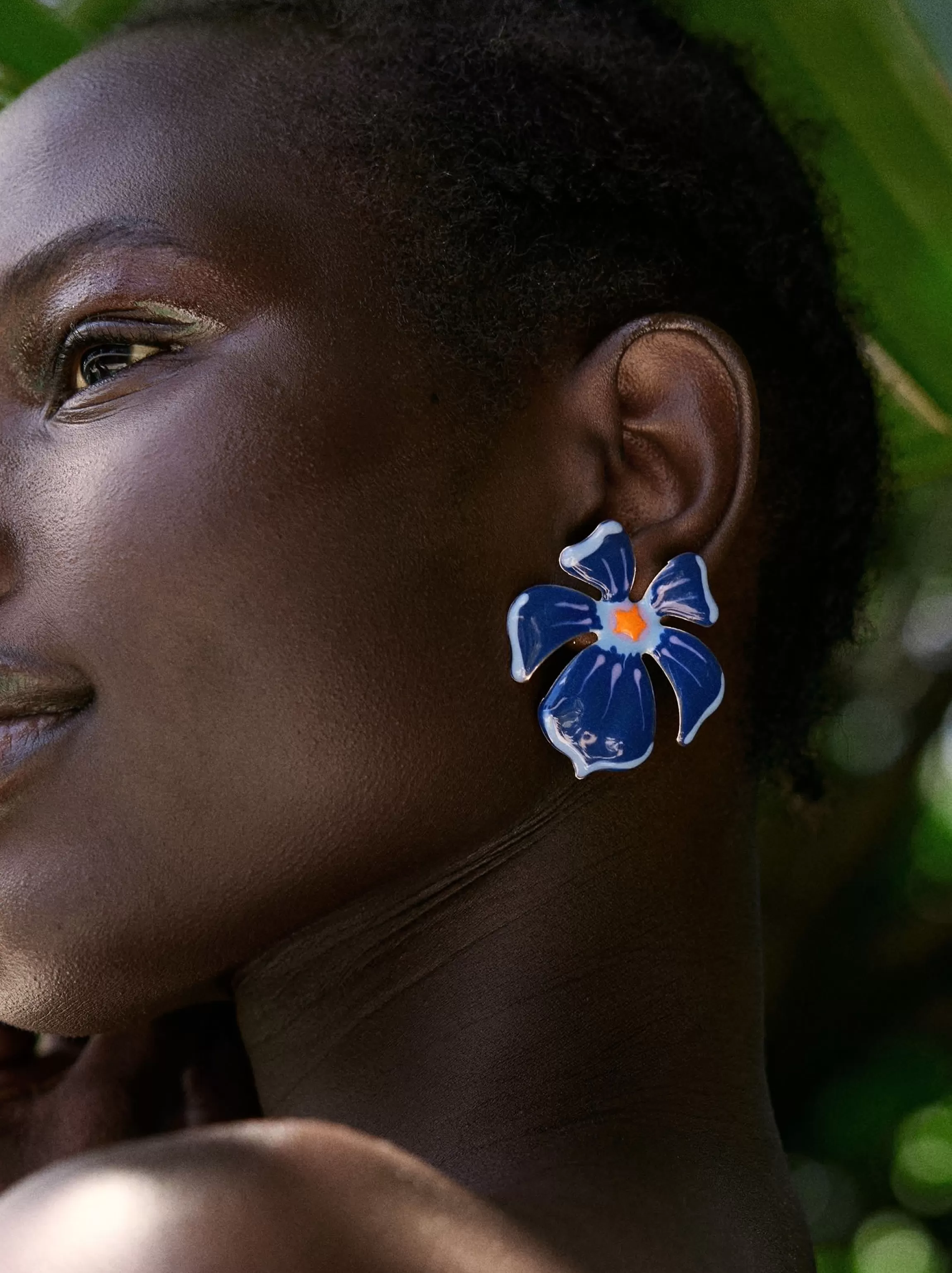 Mujer PARFOIS Pendientes largos | Pendientes medianos*Pendientes Flor Azul Marino