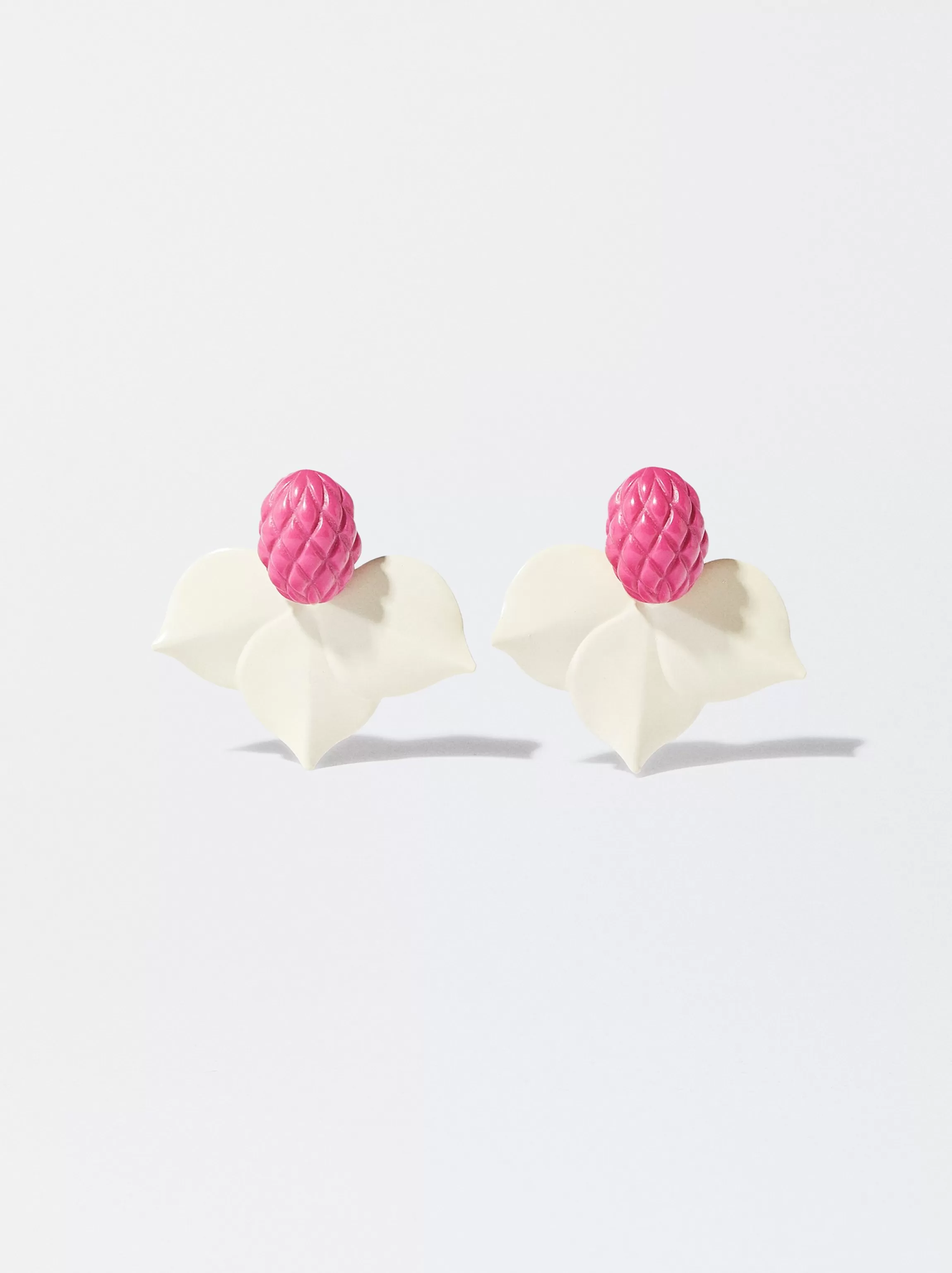 Mujer PARFOIS Pendientes largos | Pendientes medianos*Pendientes Flor Fucsia