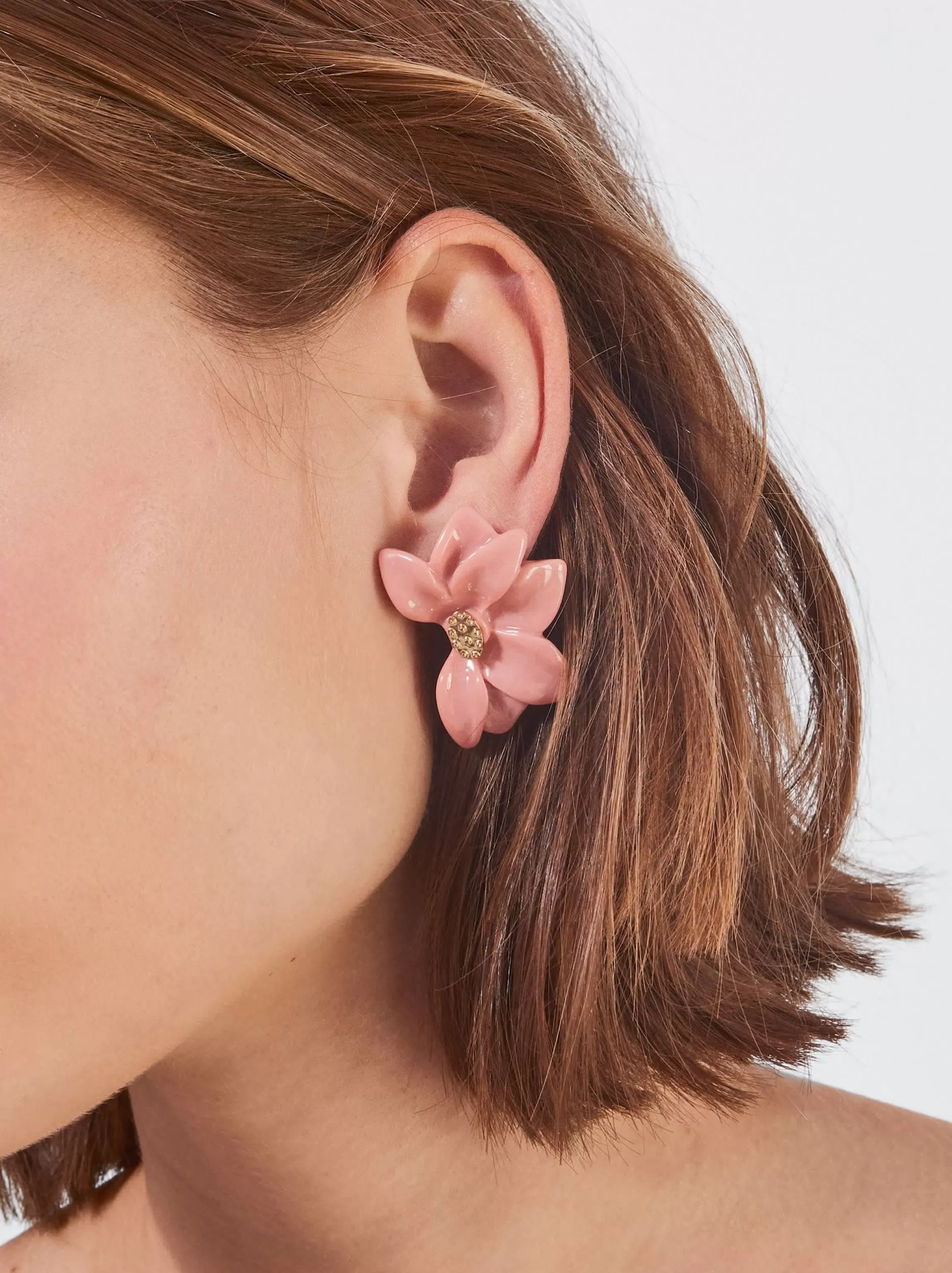 Mujer PARFOIS Trend Collection | Pendientes largos | Pendientes medianos*Pendientes Flor Con Resina Rosa