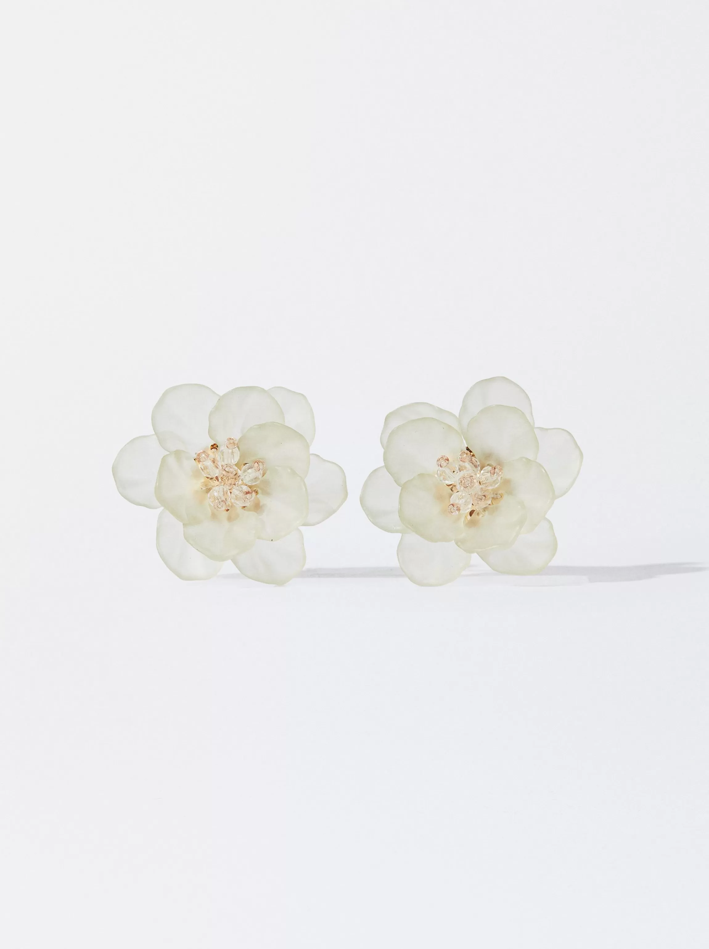 Mujer PARFOIS Trend Collection | Pendientes largos | Pendientes medianos*Pendientes Flor Con Resina Blanco