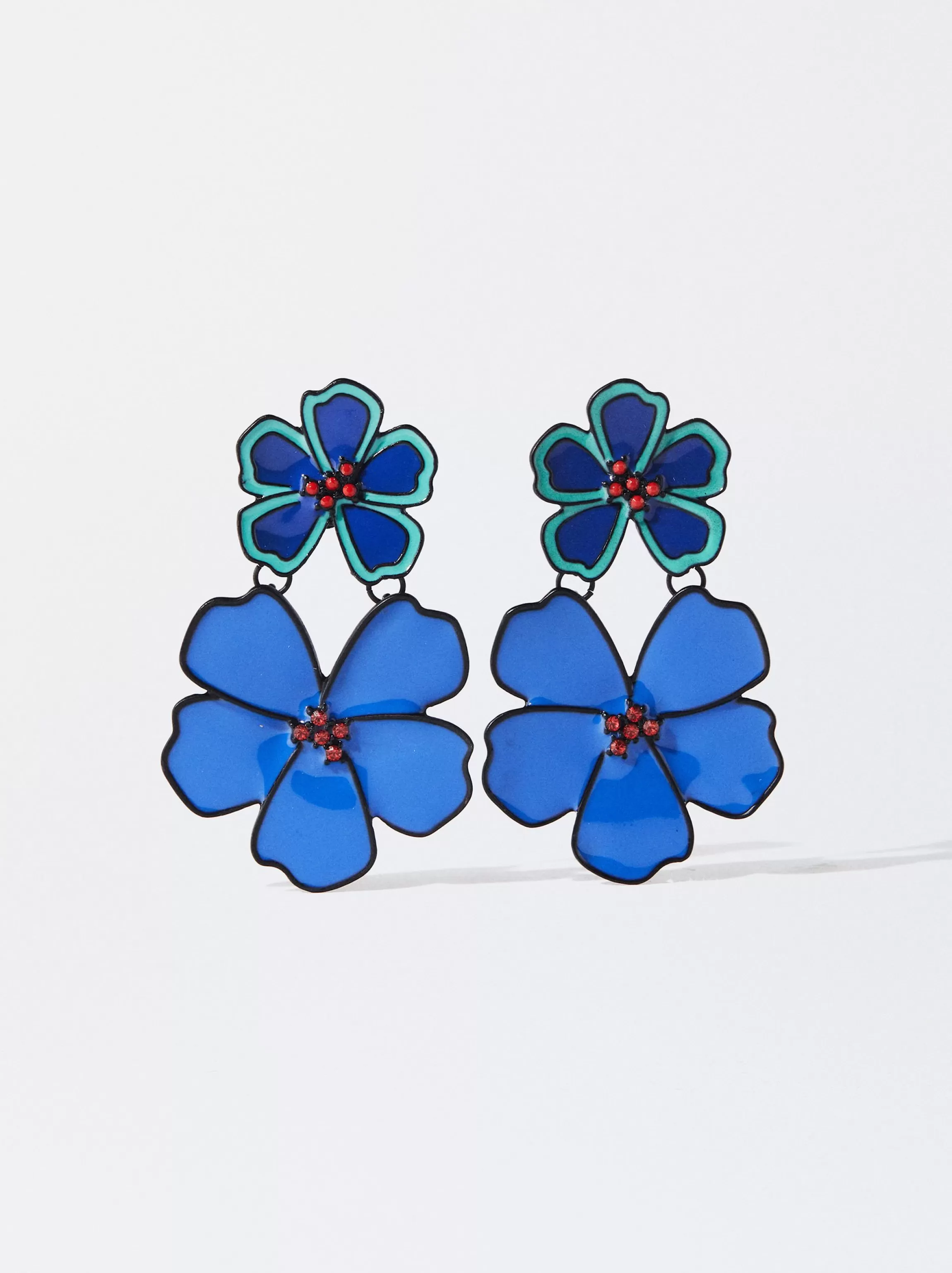 Mujer PARFOIS Pendientes largos*Pendientes Flor Con Resina Multicor